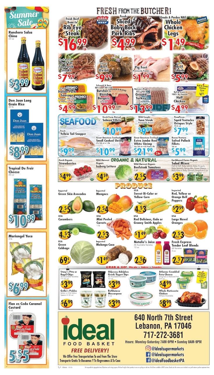 Ideal Food Basket (Lebanon, PA) Weekly Ad July 31 - August 6, 2026