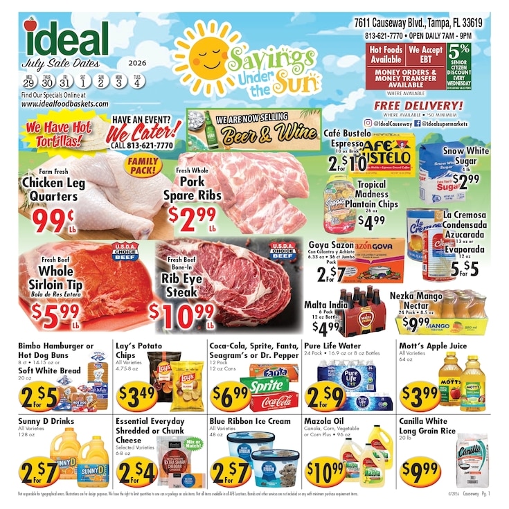 Ideal Food Basket (7611 Causeway Blvd, Tampa, FL) Weekly Ad July 29 - August 4, 2026
