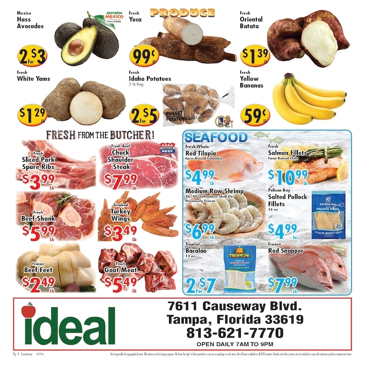 Ideal Food Basket (7611 Causeway Blvd, Tampa, FL) Weekly Ad July 29 - August 4, 2026
