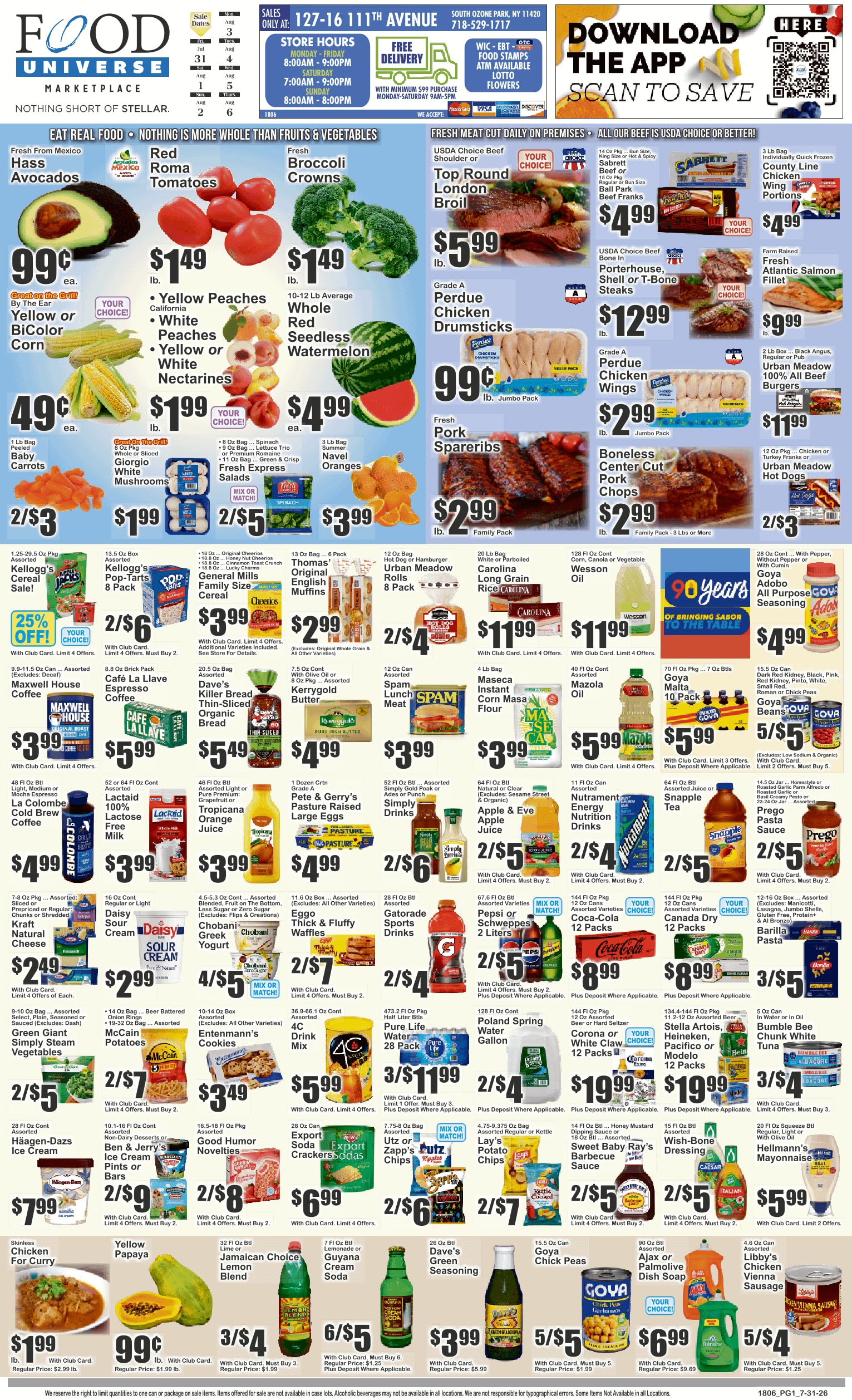 Food Universe (South Ozone Park, NY) Weekly Ad July 31 - August 6, 2026