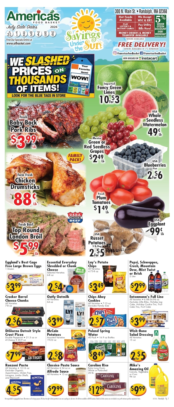 America's Food Basket (Randolph, MA) Weekly Ad July 31 - August 6, 2026