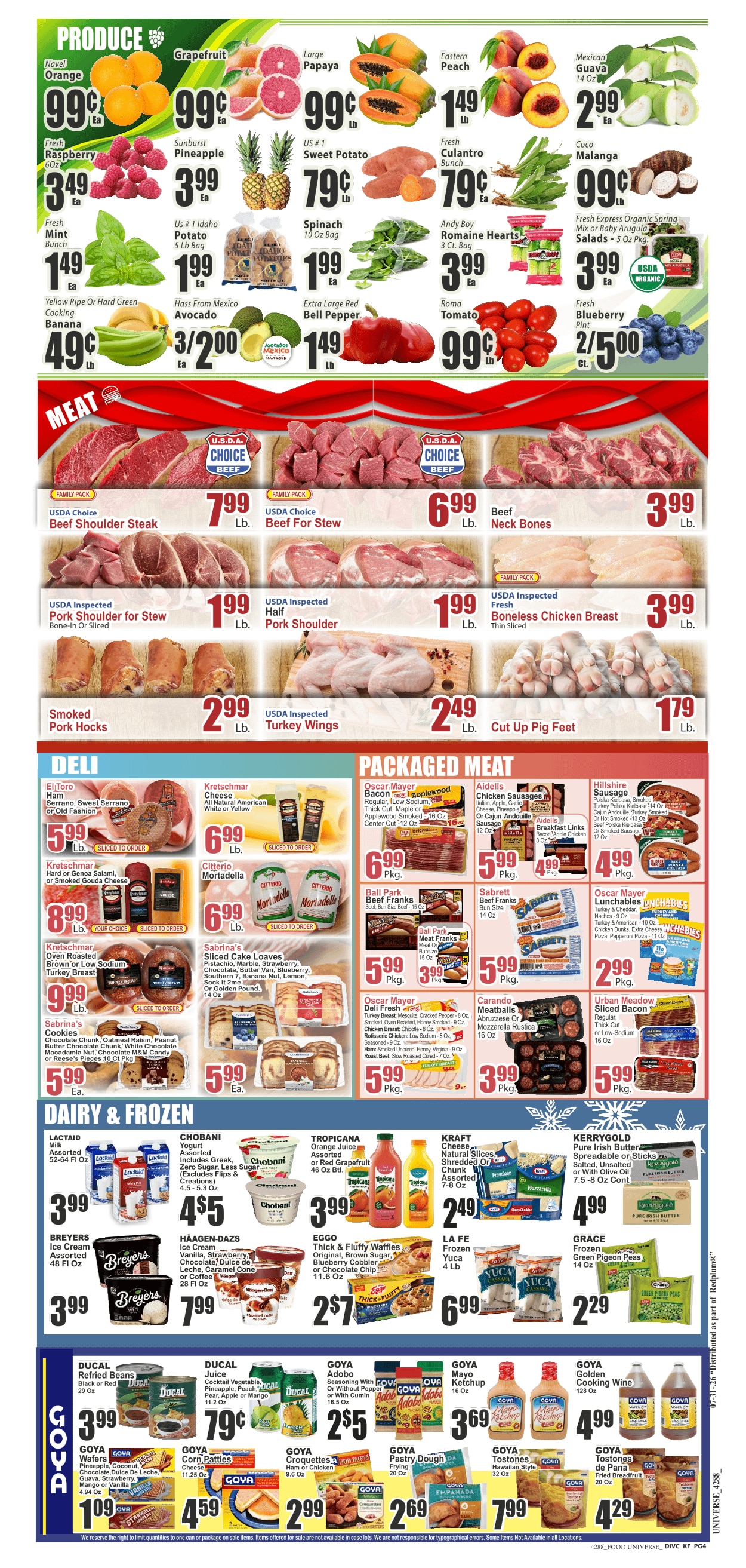 Food Universe (Lakeland, FL) Weekly Ad July 31 - August 6, 2026