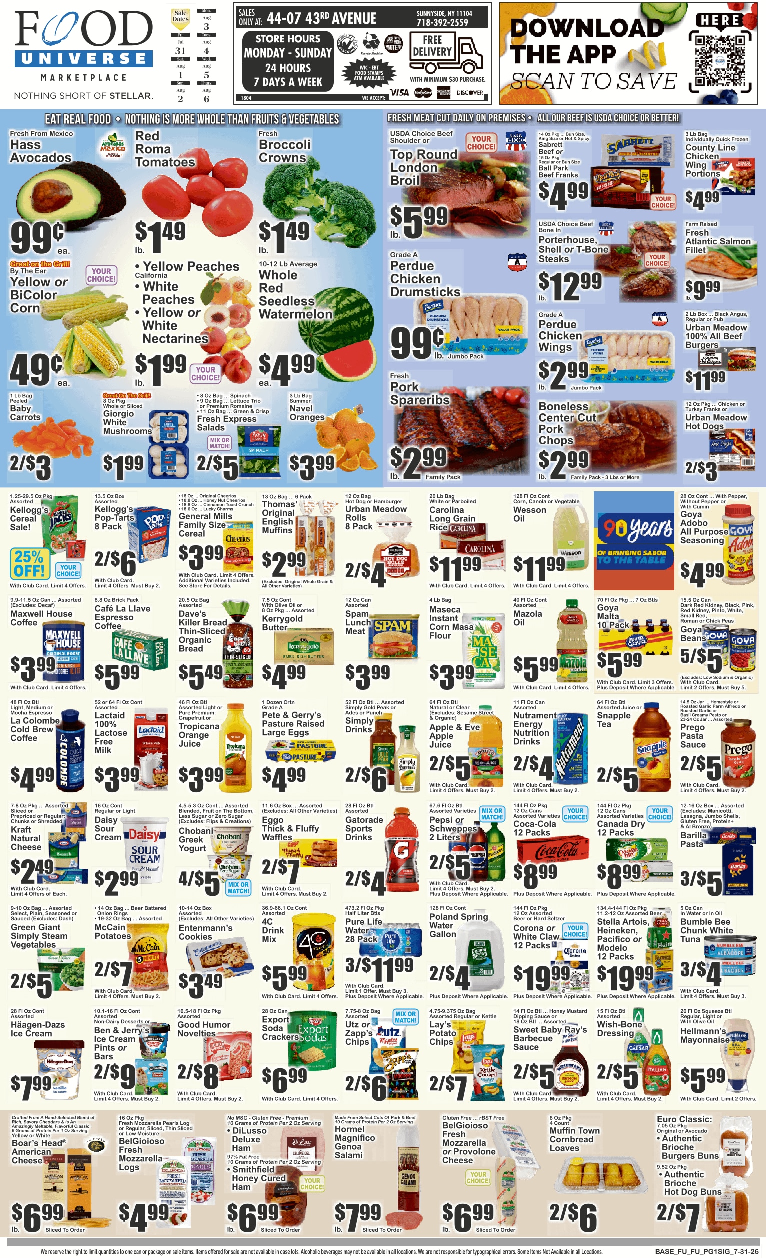 Food Universe (Sunnyside, NY) Weekly Ad July 31 - August 6, 2026