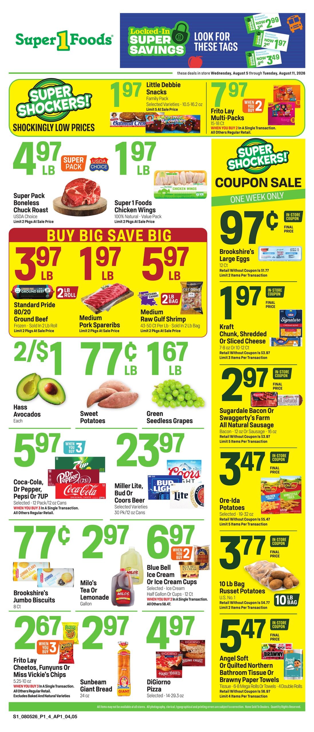 Super 1 Foods & Discount Pharmacy (Tyler Area, TX) Weekly Ad August 5 - 11, 2026