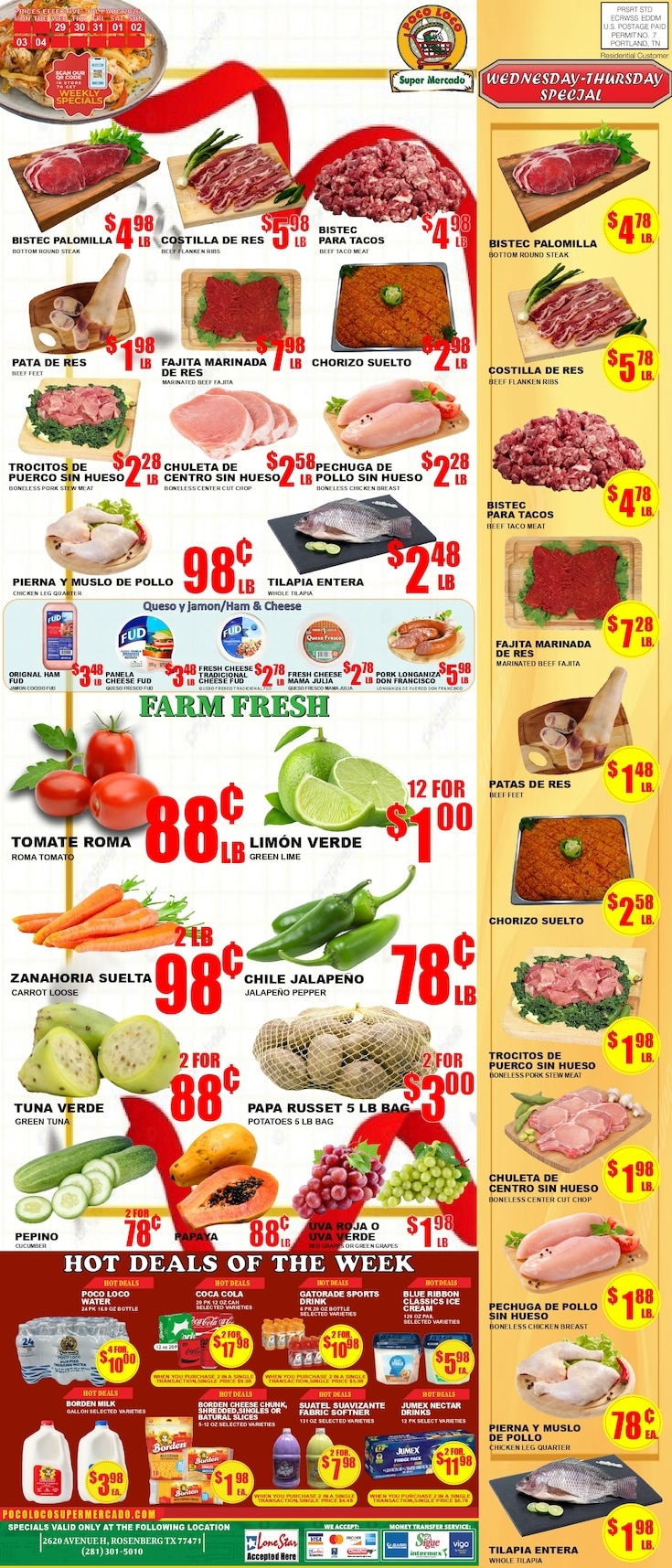 Poco Loco Supermercado (2620 H Avenue, Rosenberg, TX) Weekly Ad July 29 - August 4, 2026