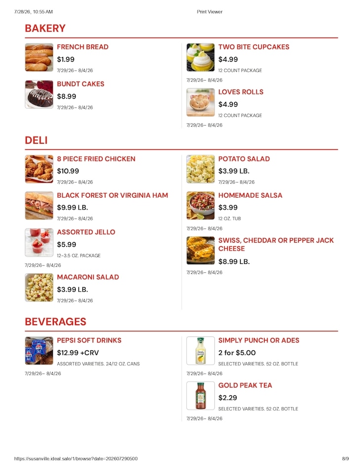 Susanville Supermarket IGA Weekly Ad July 29 - August 4, 2026