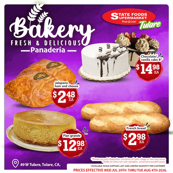 State Foods Supermarket (49 W Tulare Ave, Tulare, CA) Weekly Ad July 29 - August 4, 2026
