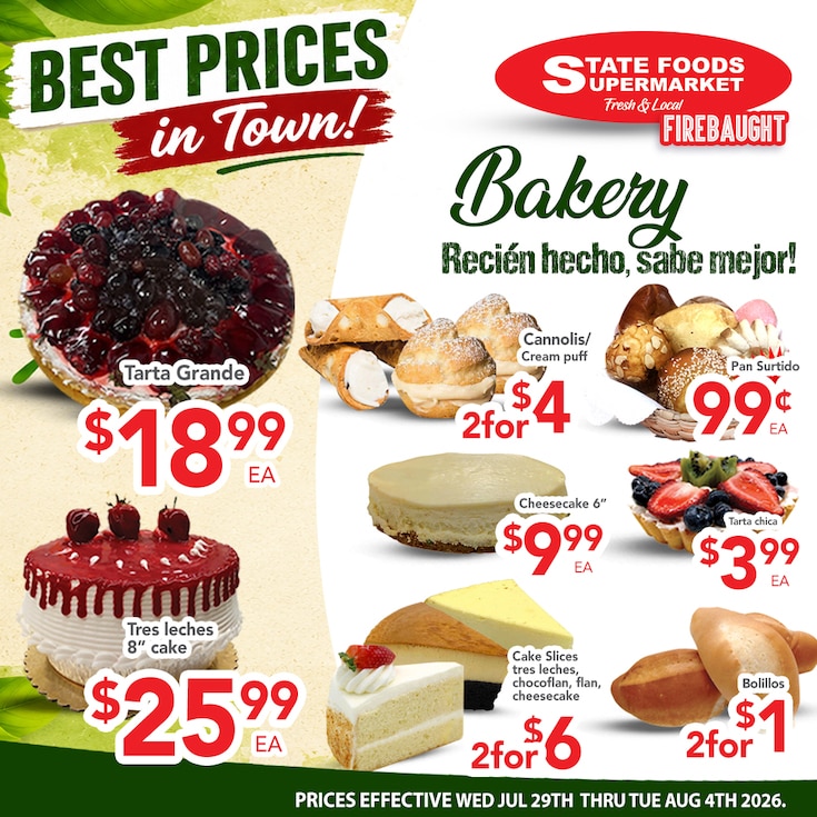 State Foods Supermarket (944 O St., Firebaugh, CA) Weekly Ad July 29 - August 4, 2026
