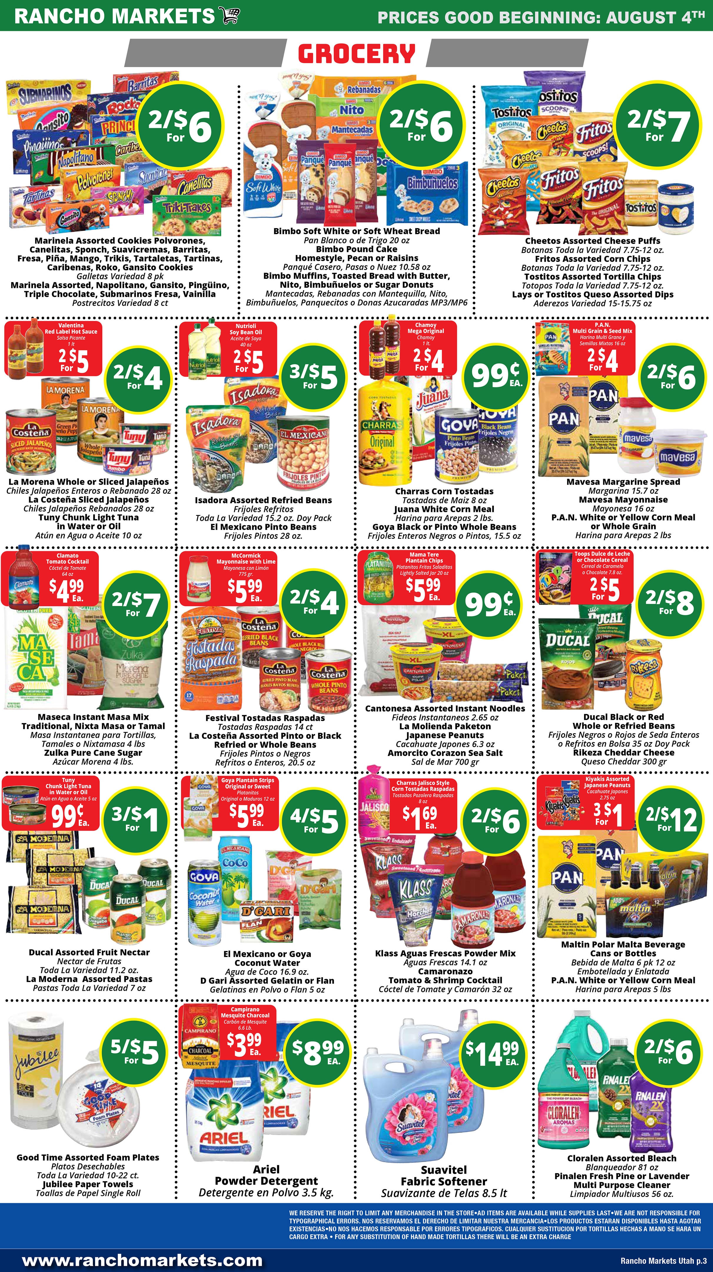 Rancho Markets Weekly Ad August 4 - 10, 2026