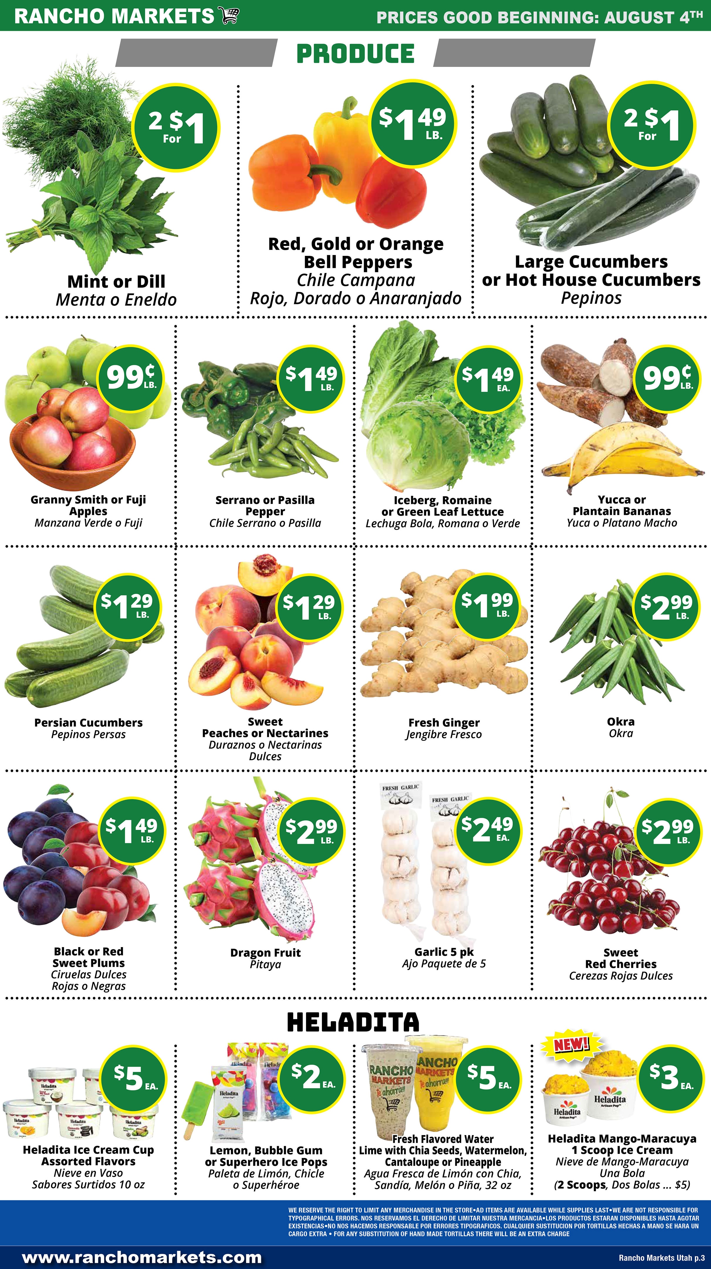Rancho Markets Weekly Ad August 4 - 10, 2026