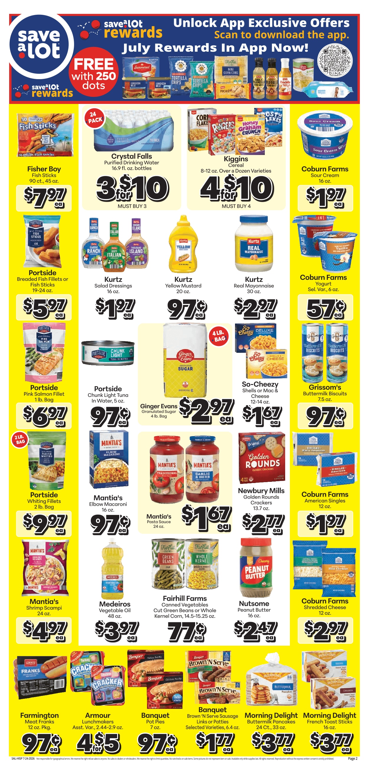 Save a Lot Food Stores (Darby and Upper Darby, PA) Weekly Ad July 24 - August 6, 2026