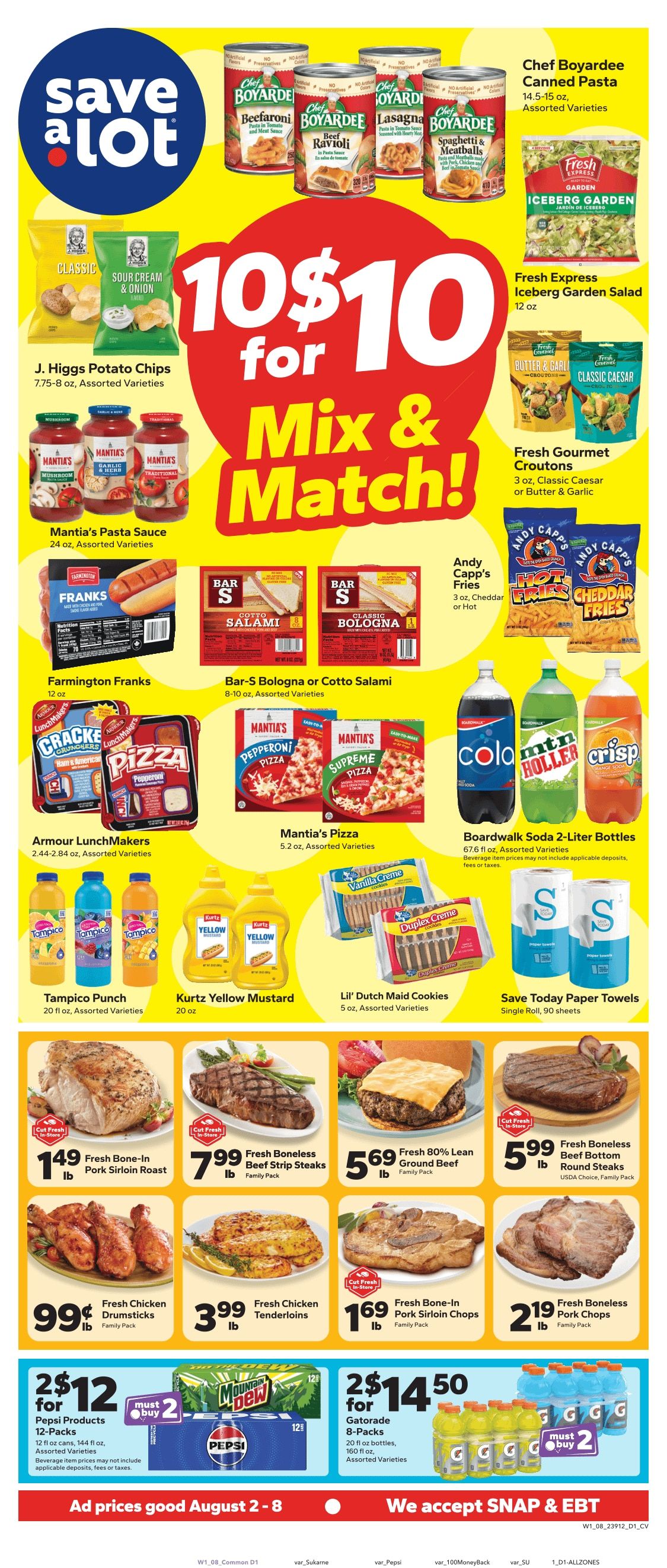 Save a Lot Food Stores (Clare, MI) Weekly Ad August 2 - 8, 2026