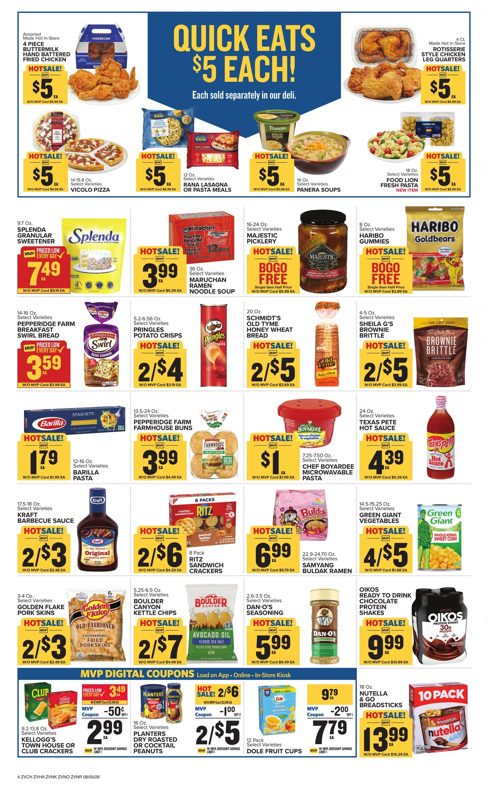 Food Lion (Staunton–Harrisonburg Area, VA) Weekly Ad August 5 - 11, 2026