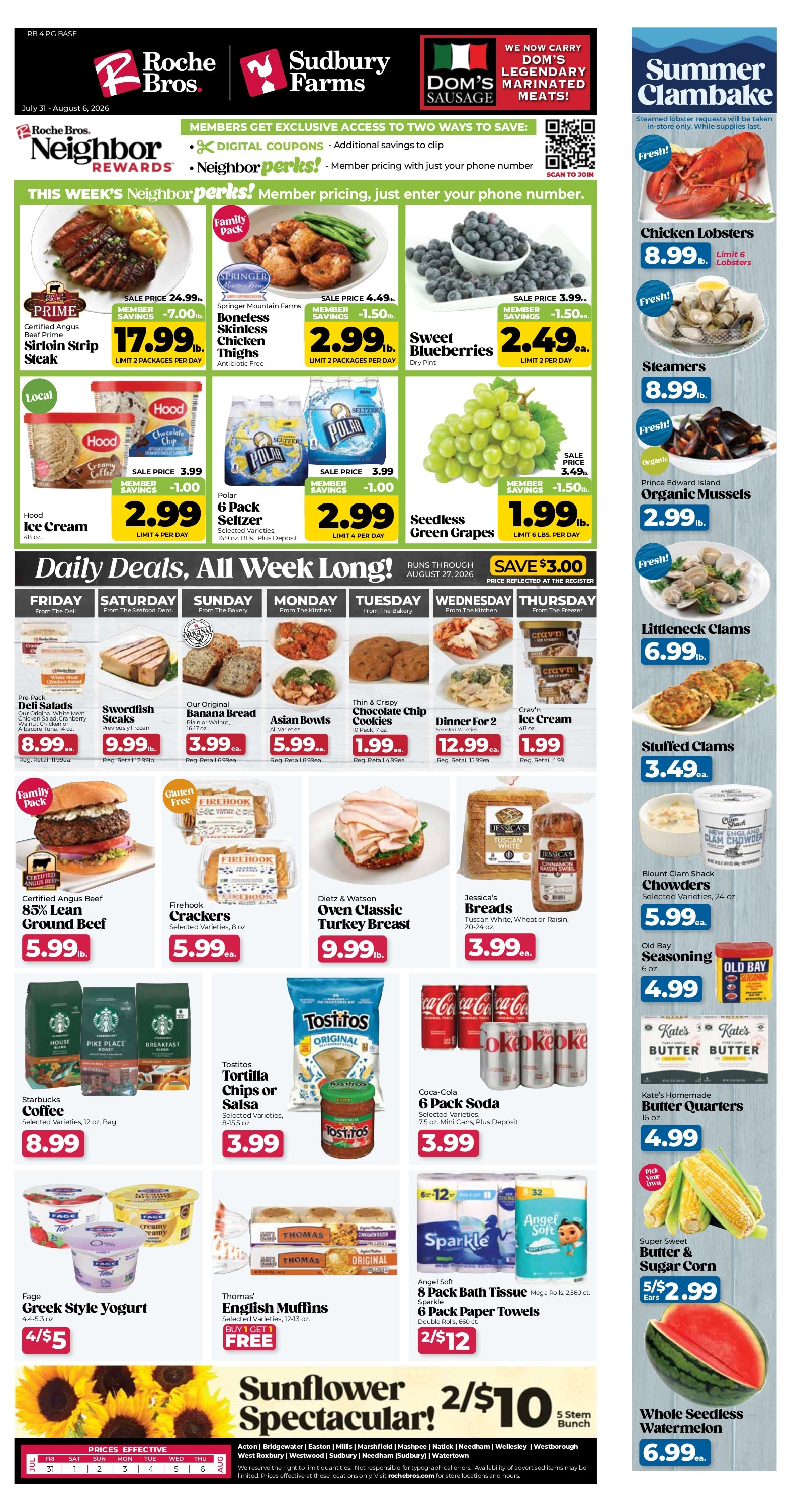 Roche Bros. Weekly Ad July 31 - August 6, 2026