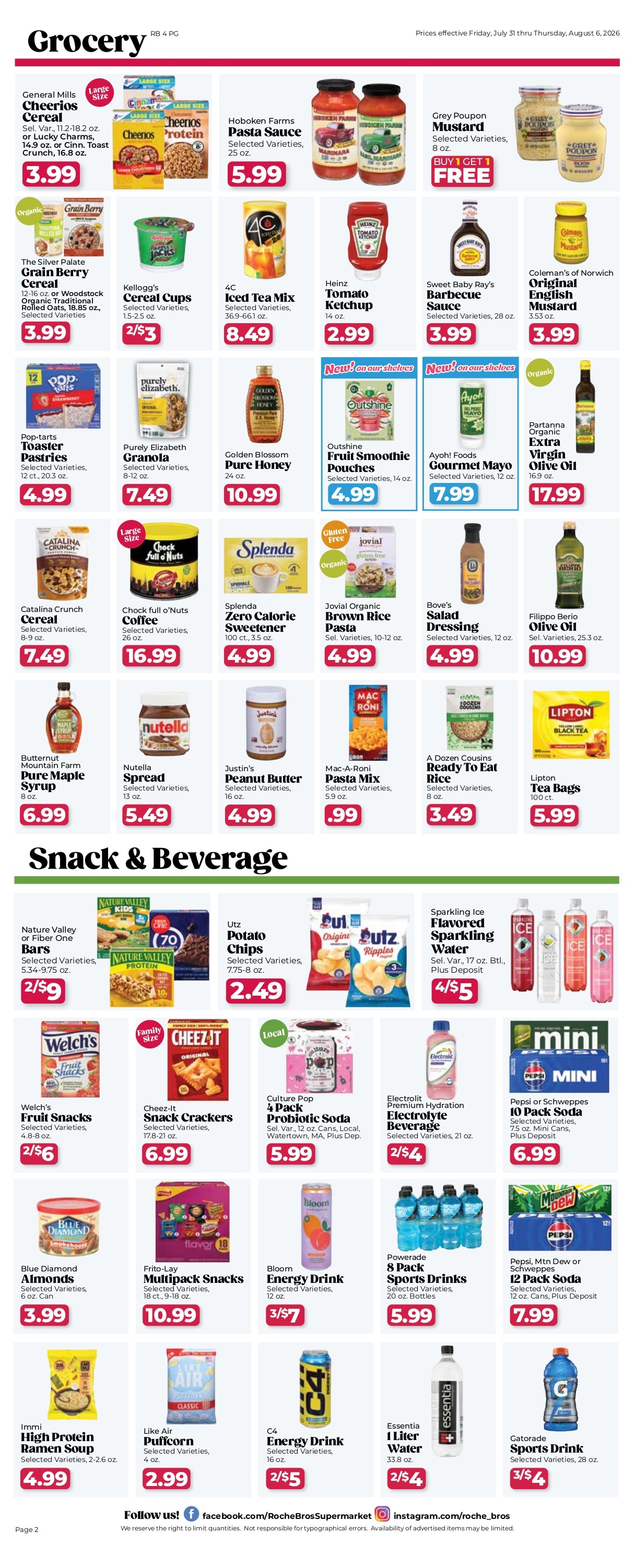 Roche Bros. Weekly Ad July 31 - August 6, 2026