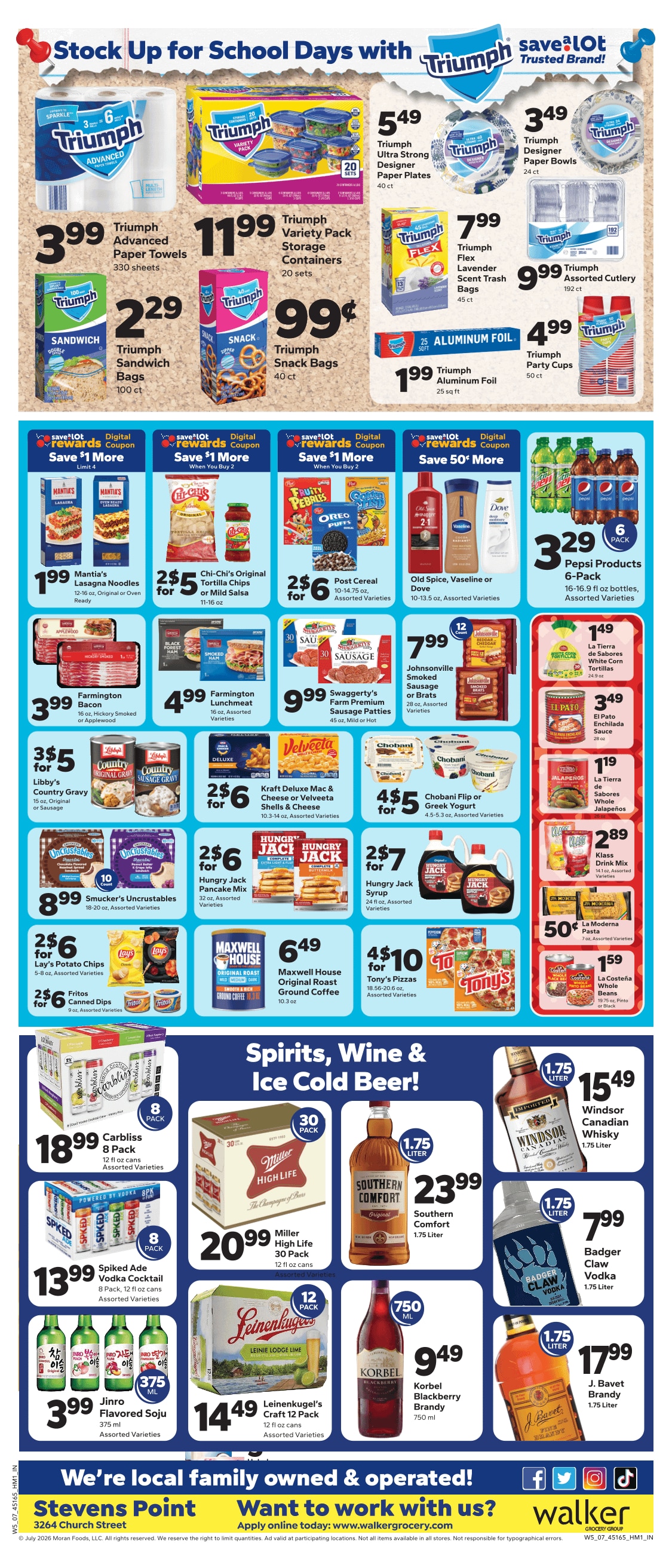 Save a Lot Food Stores (3264 Church St, Stevens Point, WI) Weekly Ad July 29 - August 5, 2026
