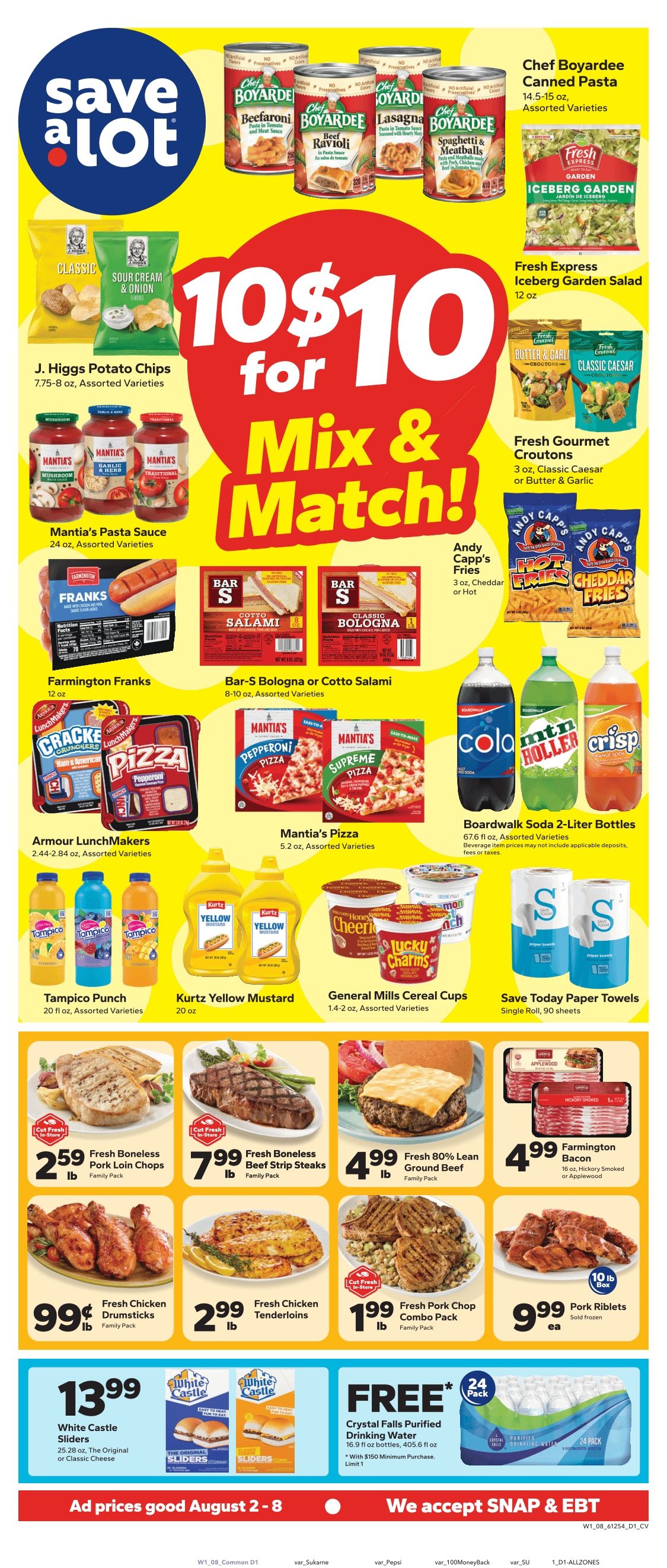 Save a Lot Food Stores (Hartford and Waterbury, CT) Weekly Ad August 2 - 8, 2026