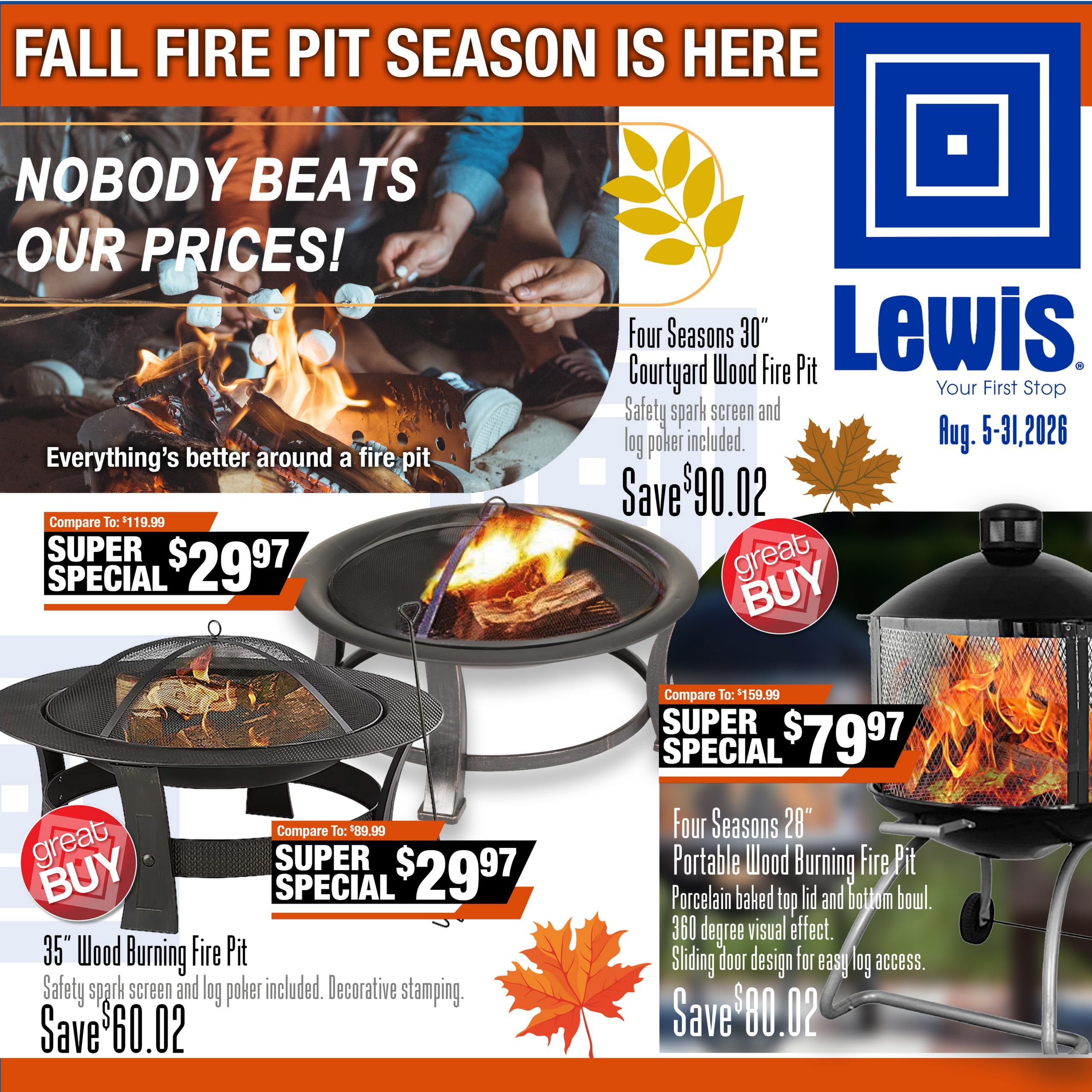 Lewis Drug August Fire Pit Weekly Ad August 5 - 31, 2026
