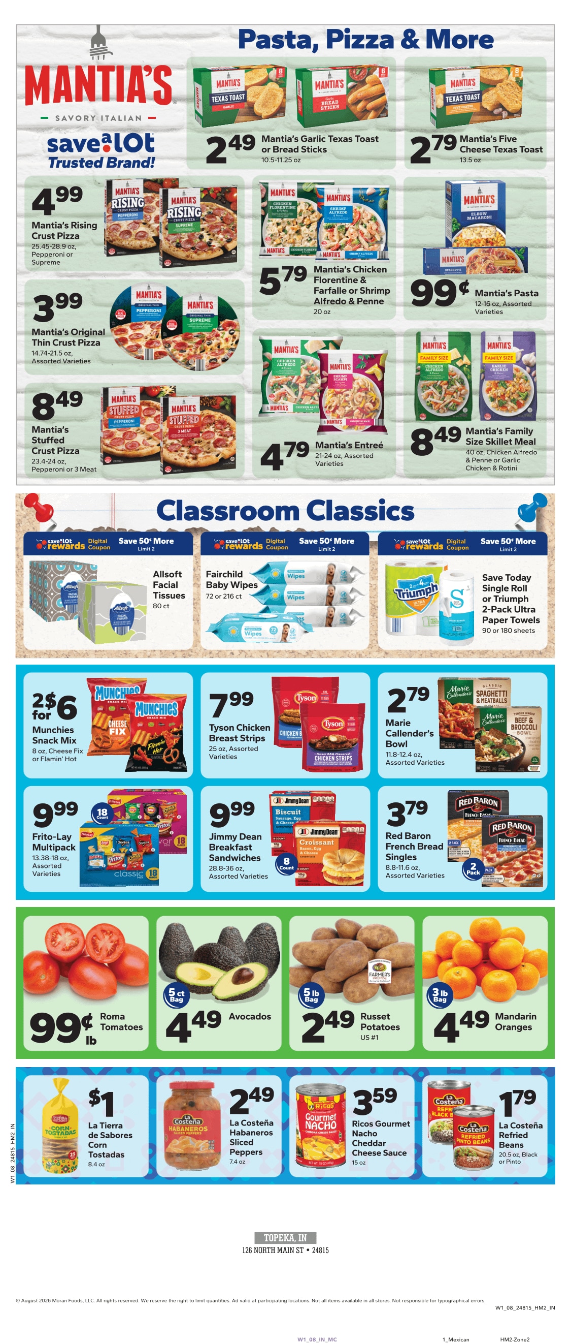 Save a Lot Food Stores (Topeka, IN) Weekly Ad August 5 - 11, 2026