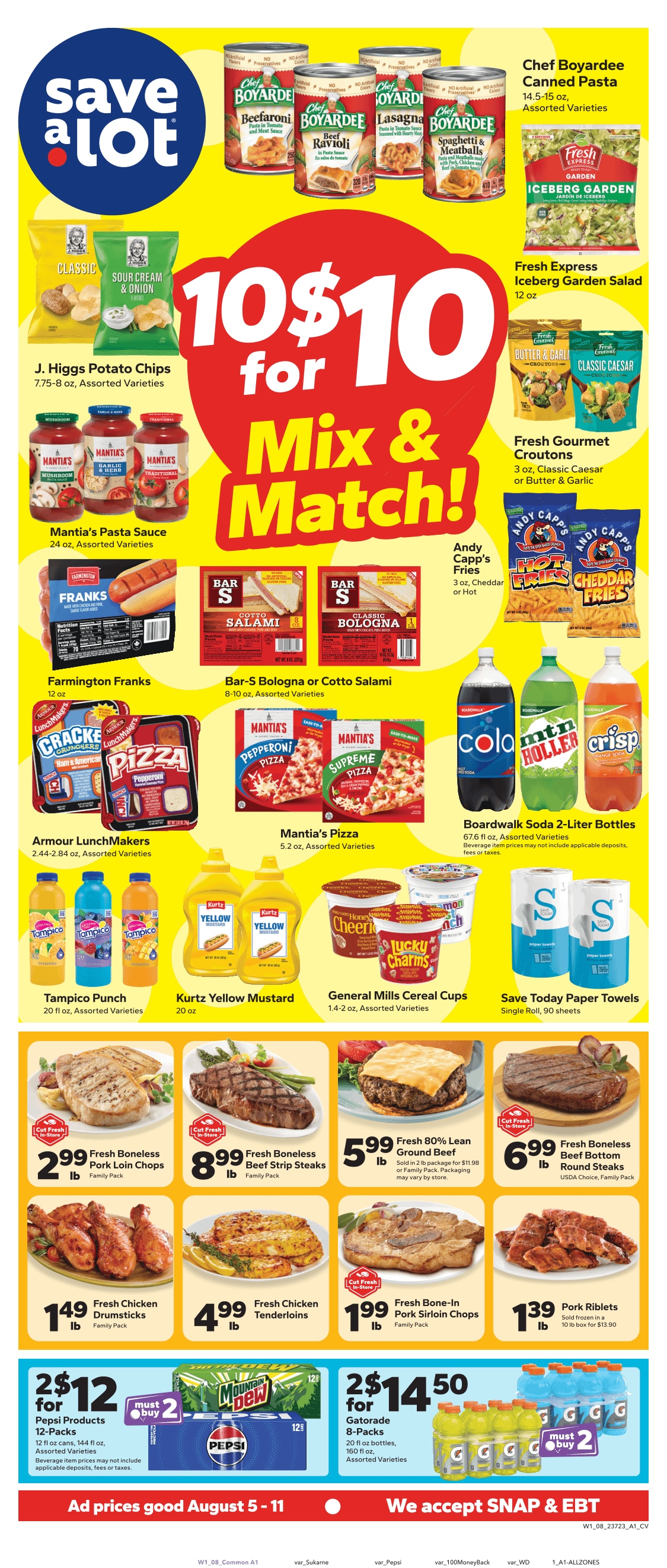 Save a Lot Food Stores (Clinton and Terre Haute, IN) Weekly Ad August 5 - 11, 2026
