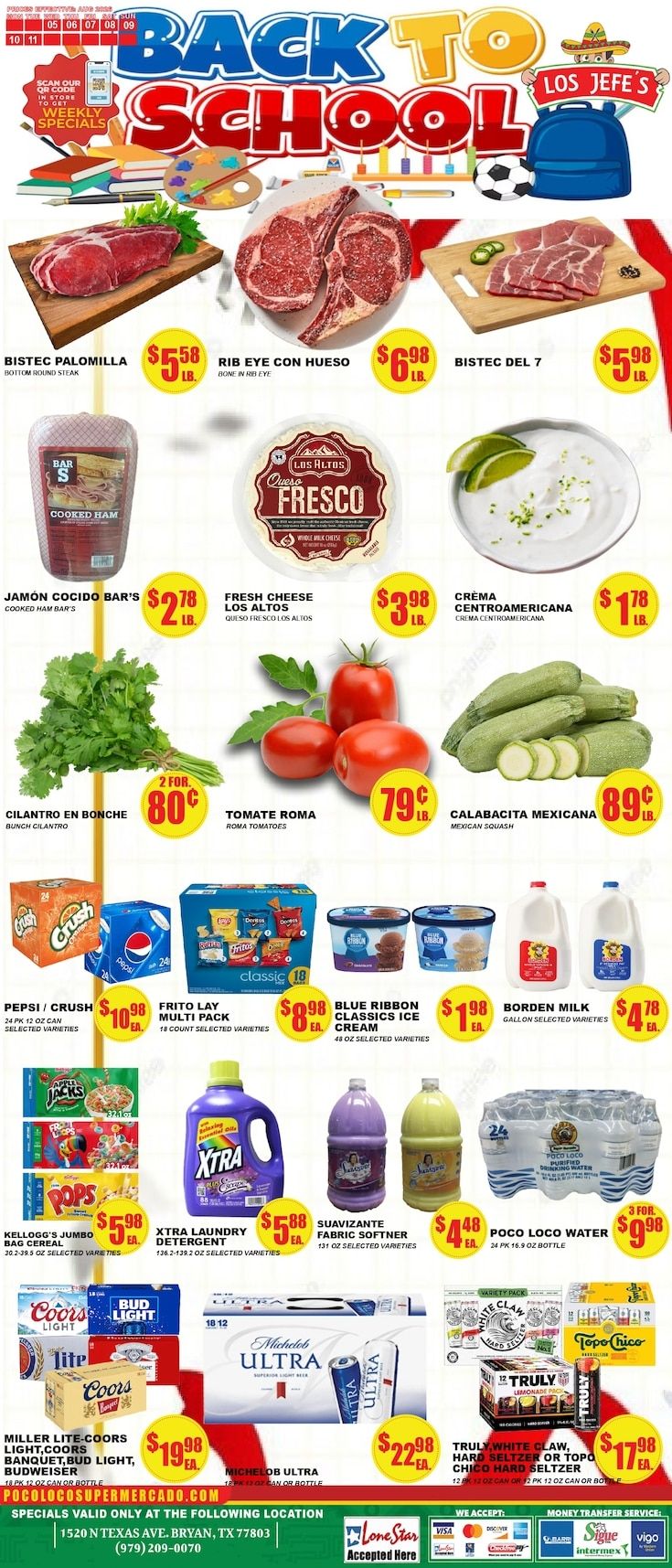 Poco Loco Supermercado (Bryan, TX) Weekly Ad August 5 - 11, 2026