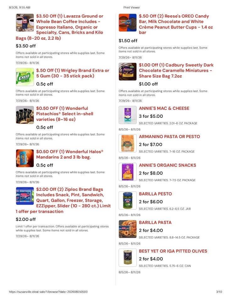 Susanville Supermarket IGA Weekly Ad August 5 - 11, 2026