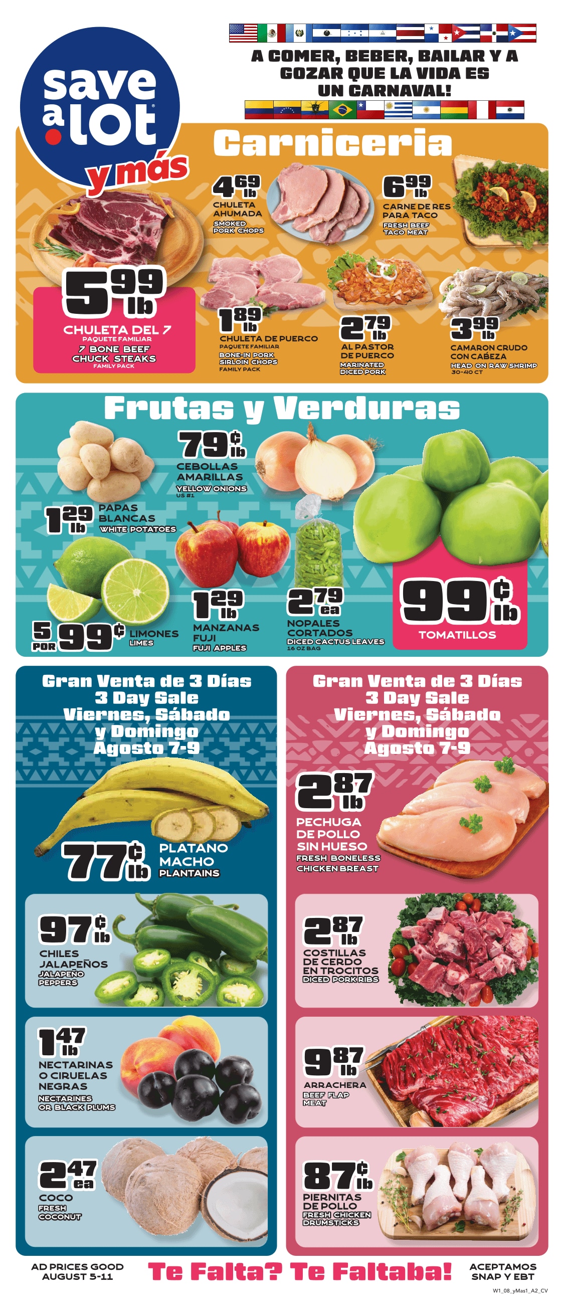 Save a Lot Food Stores (Denver, Longmont and Westminster, CO) Weekly Ad August 5 - 11, 2026