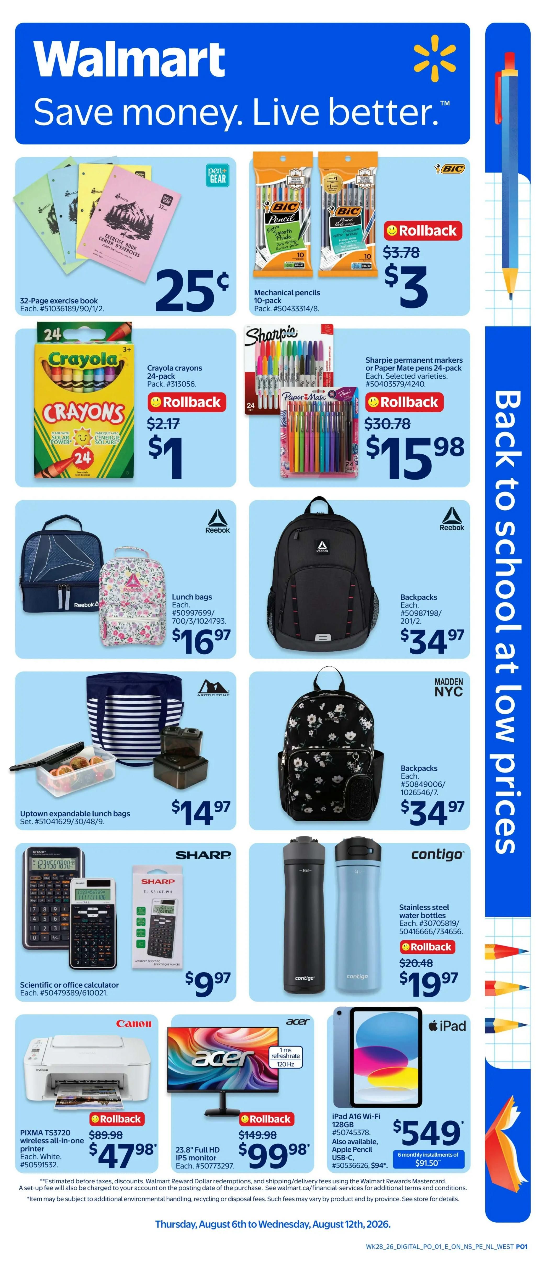 Walmart (ON) Flyer August 6 to 12
