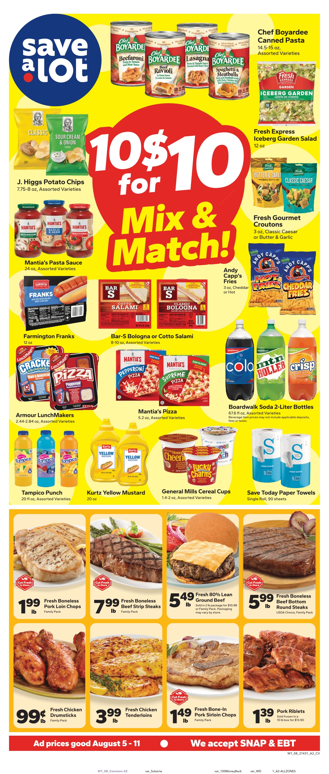 Save a Lot Food Stores (Camdenton and Otto, MO) Weekly Ad August 5 - 11, 2026