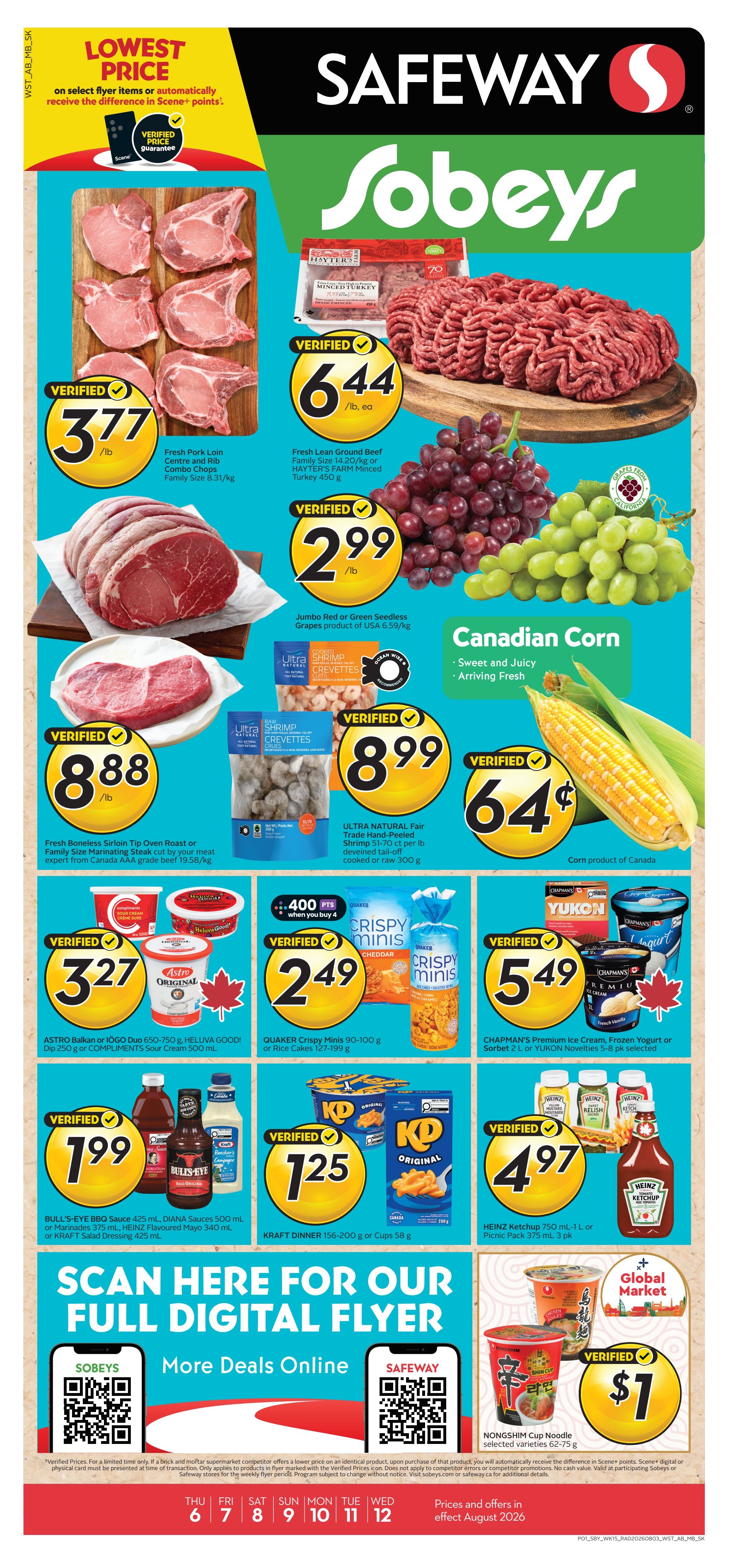 Sobeys/Safeway (SK & MB) Flyer August 6 to 12