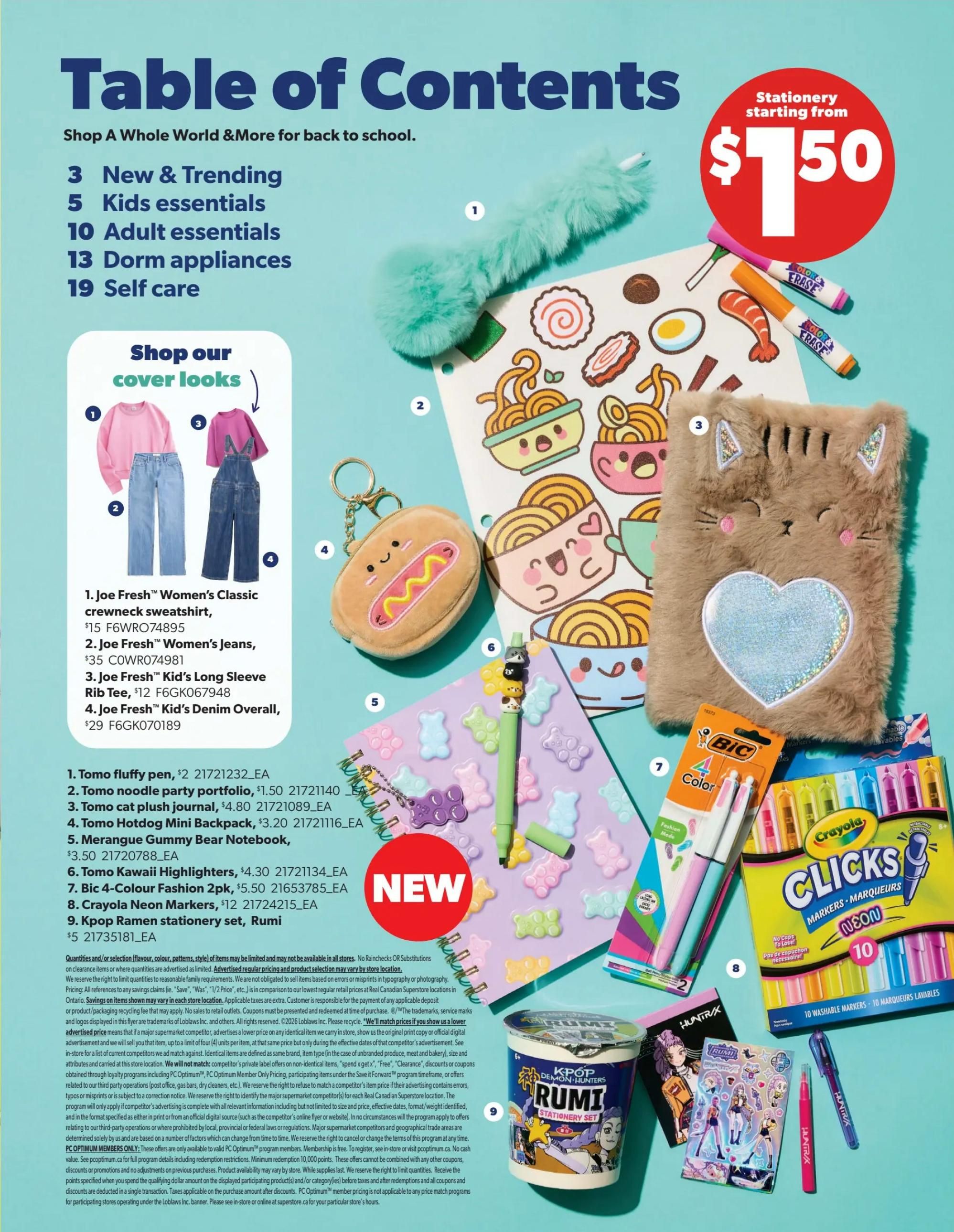 Real Canadian Superstore Back To School Flyer August 6 to September 9