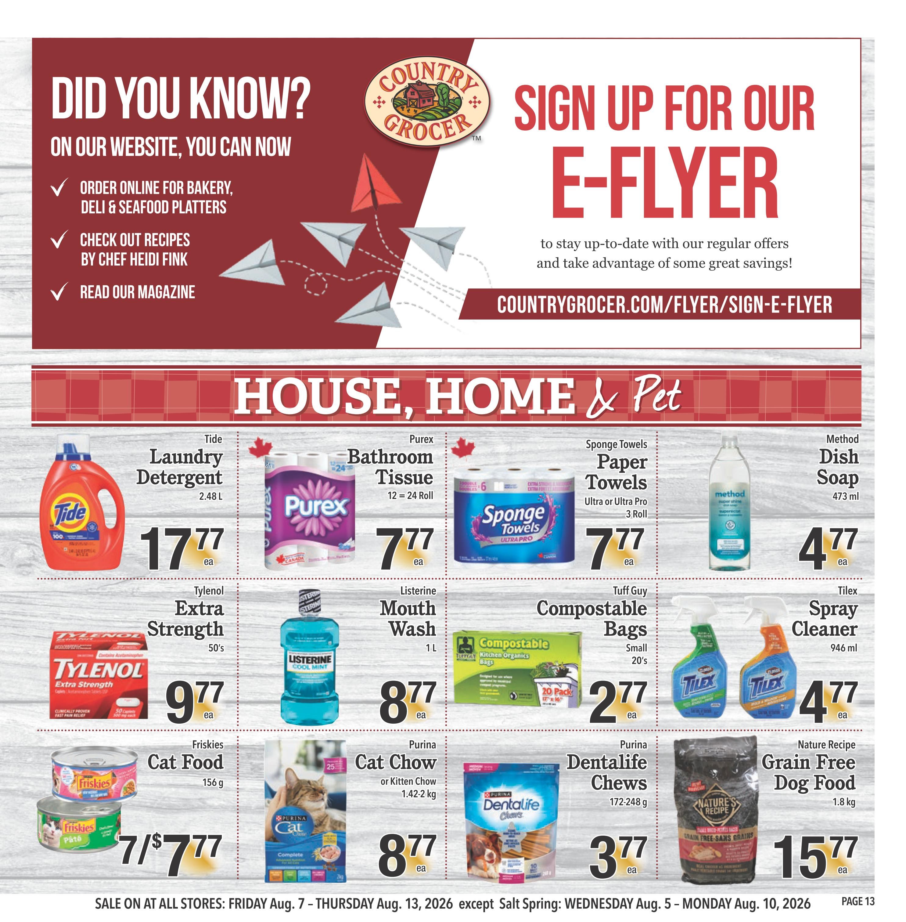 Country Grocer Flyer August 7 to 13