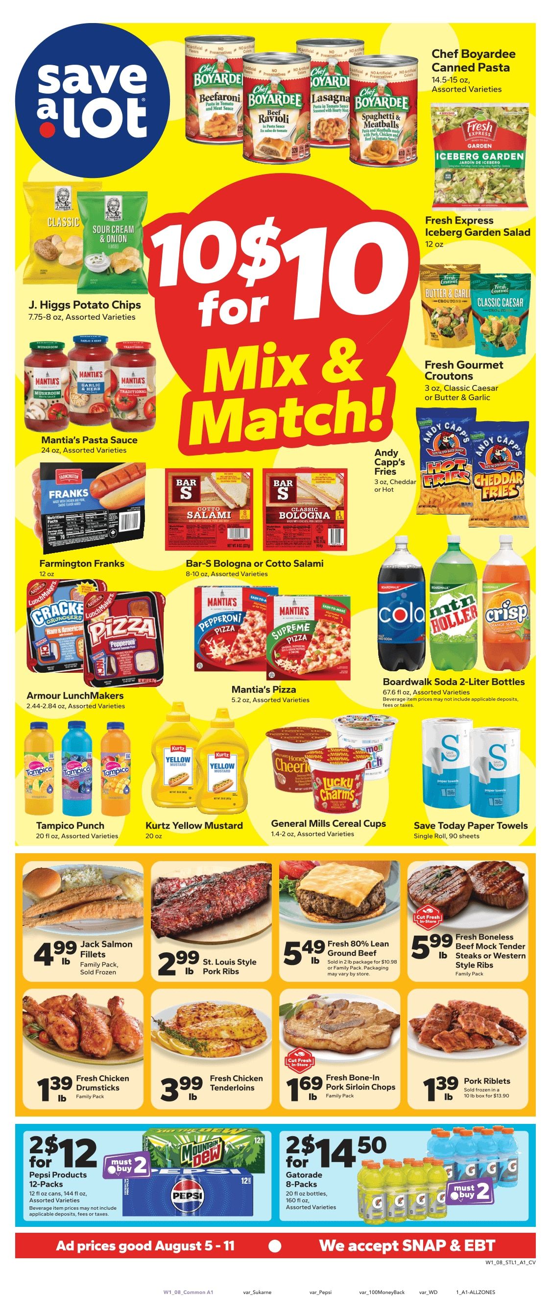 Save a Lot Food Stores (East St. Louis and other locations, IL) Weekly Ad August 5 - 11, 2026