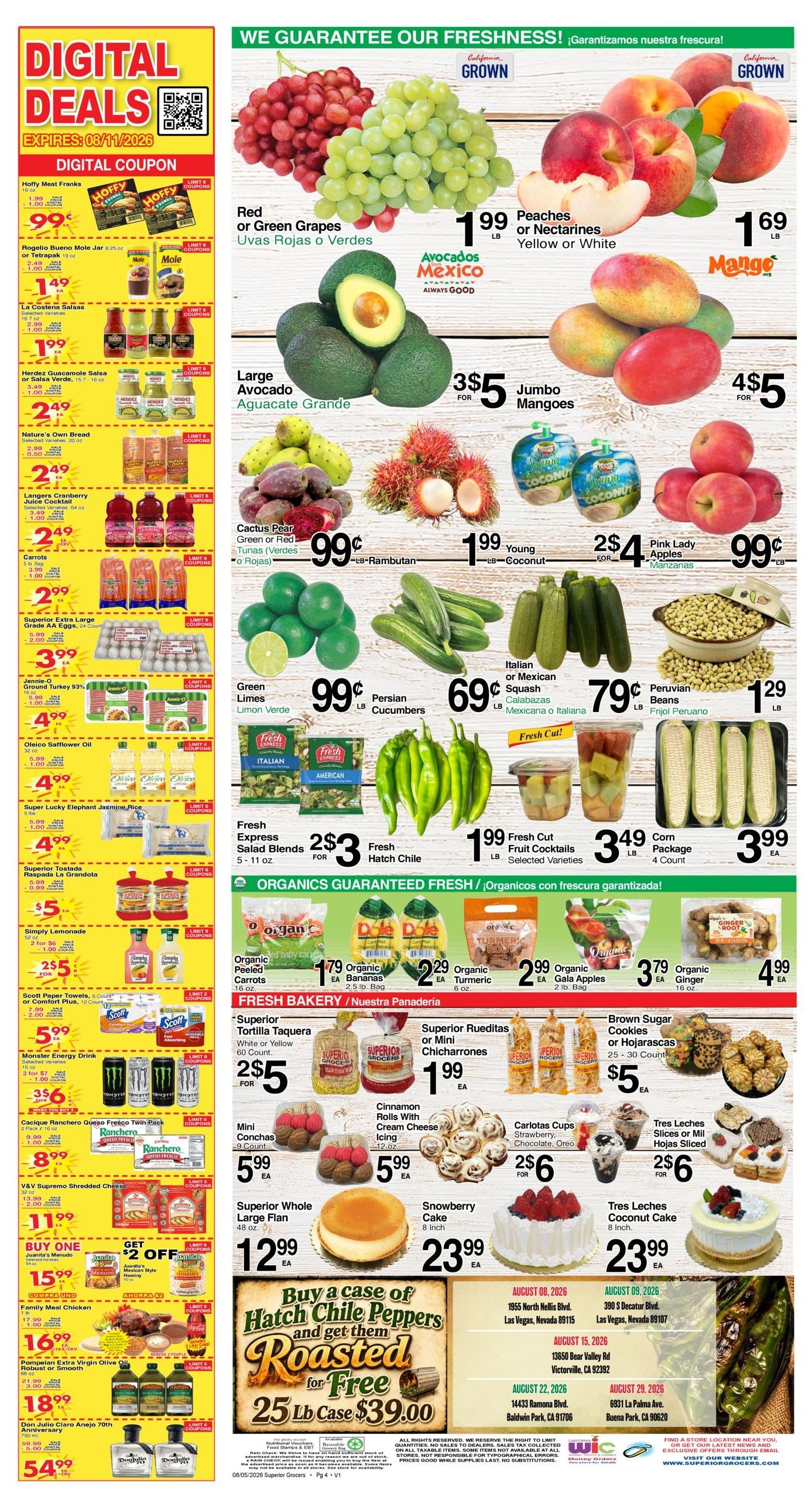 Superior Grocers (Alhambra Area, CA) Weekly Specials Weekly Ad August 5 - 11, 2026