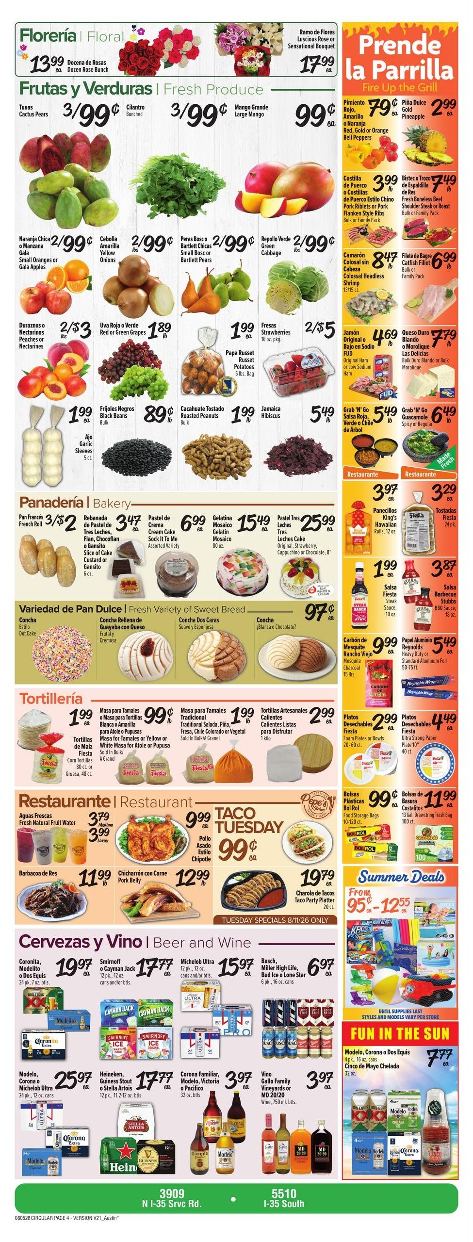 Fiesta Mart (Austin–Manchaca Area, TX) Weekly Ad August 5 - 11, 2026