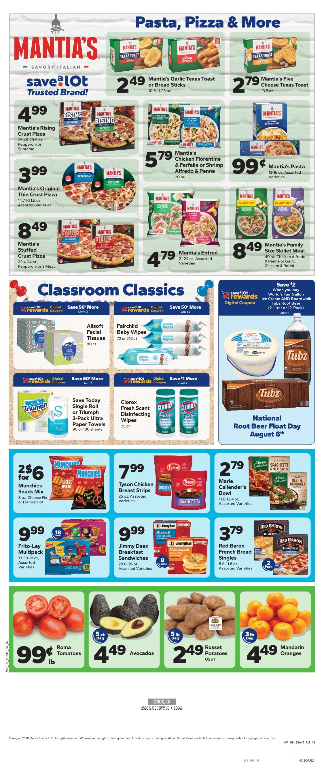 Save a Lot Food Stores (Knox, IN) Weekly Ad August 5 - 11, 2026
