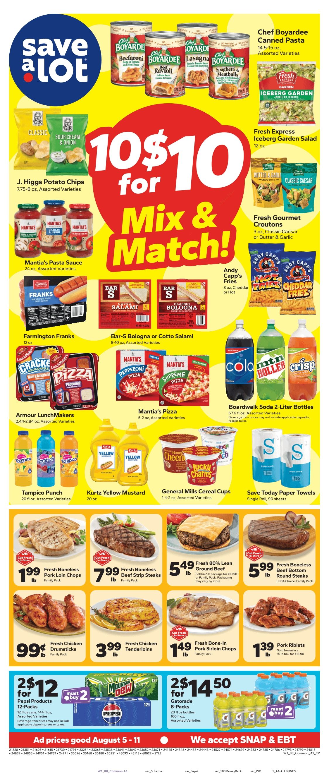 Save a Lot Food Stores (Midlothian and S Chicago Heights, IL) Weekly Ad August 5 - 11, 2026