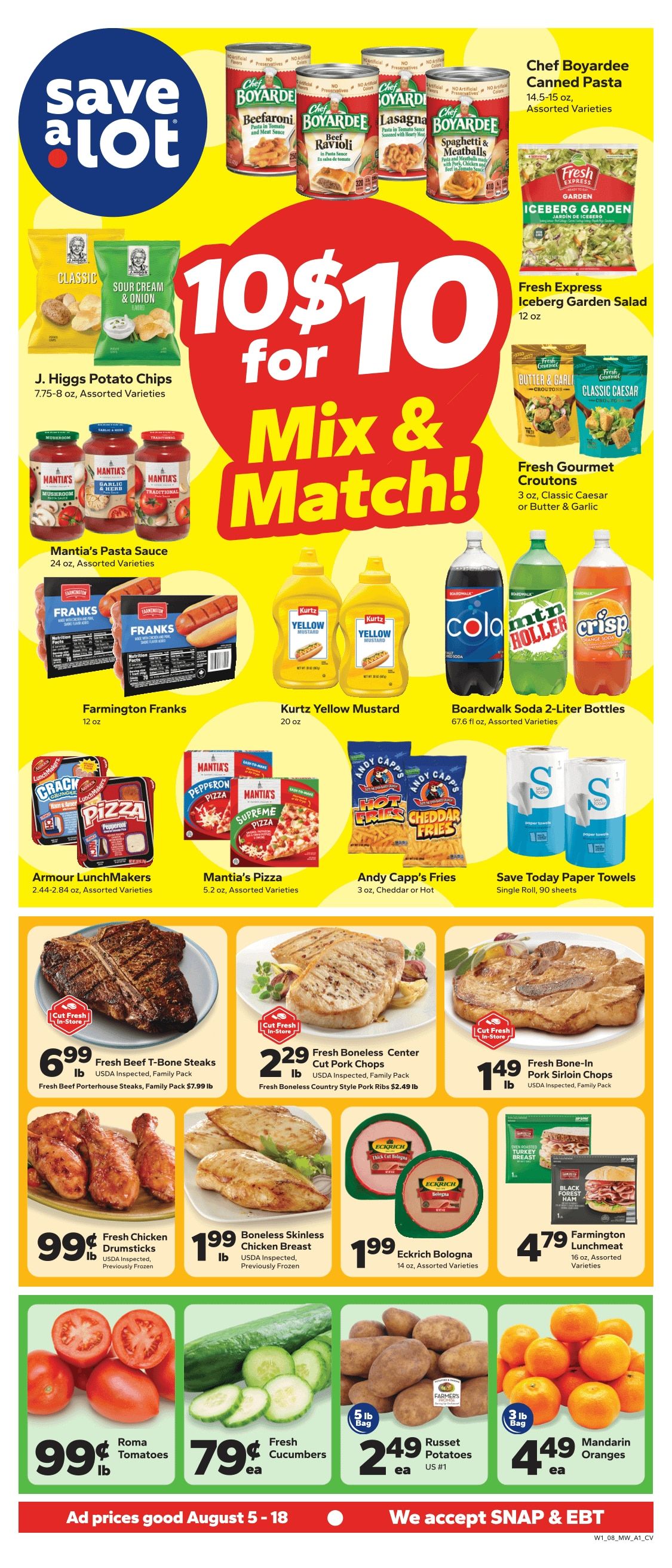 Save a Lot Food Stores (Rockford and other locations, IL) Weekly Ad August 5 - 18, 2026