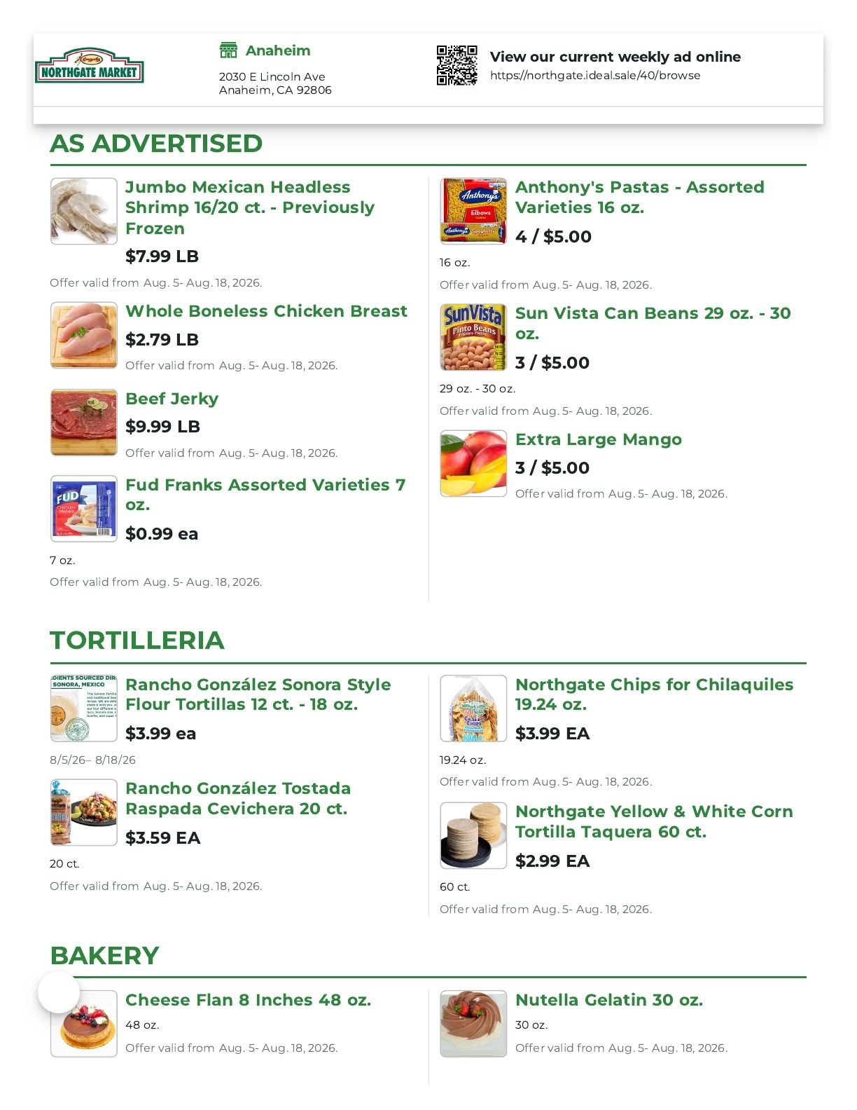 Northgate Market Weekly Ad August 5 - 18, 2026