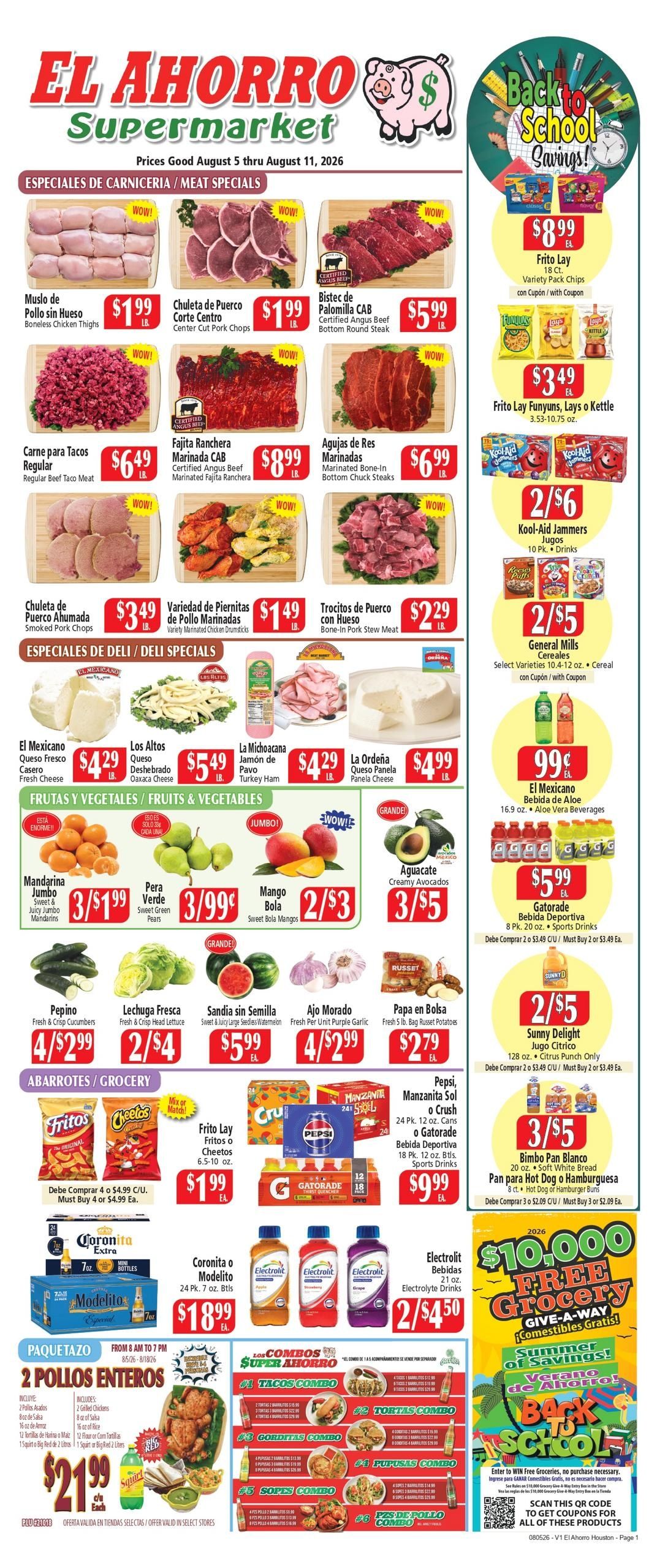 El Ahorro Supermarket (TX) Weekly Ad August 5 - 11, 2026