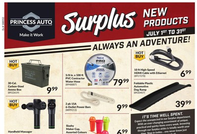 Princess Auto Surplus New Products Flyer July 1 to 31