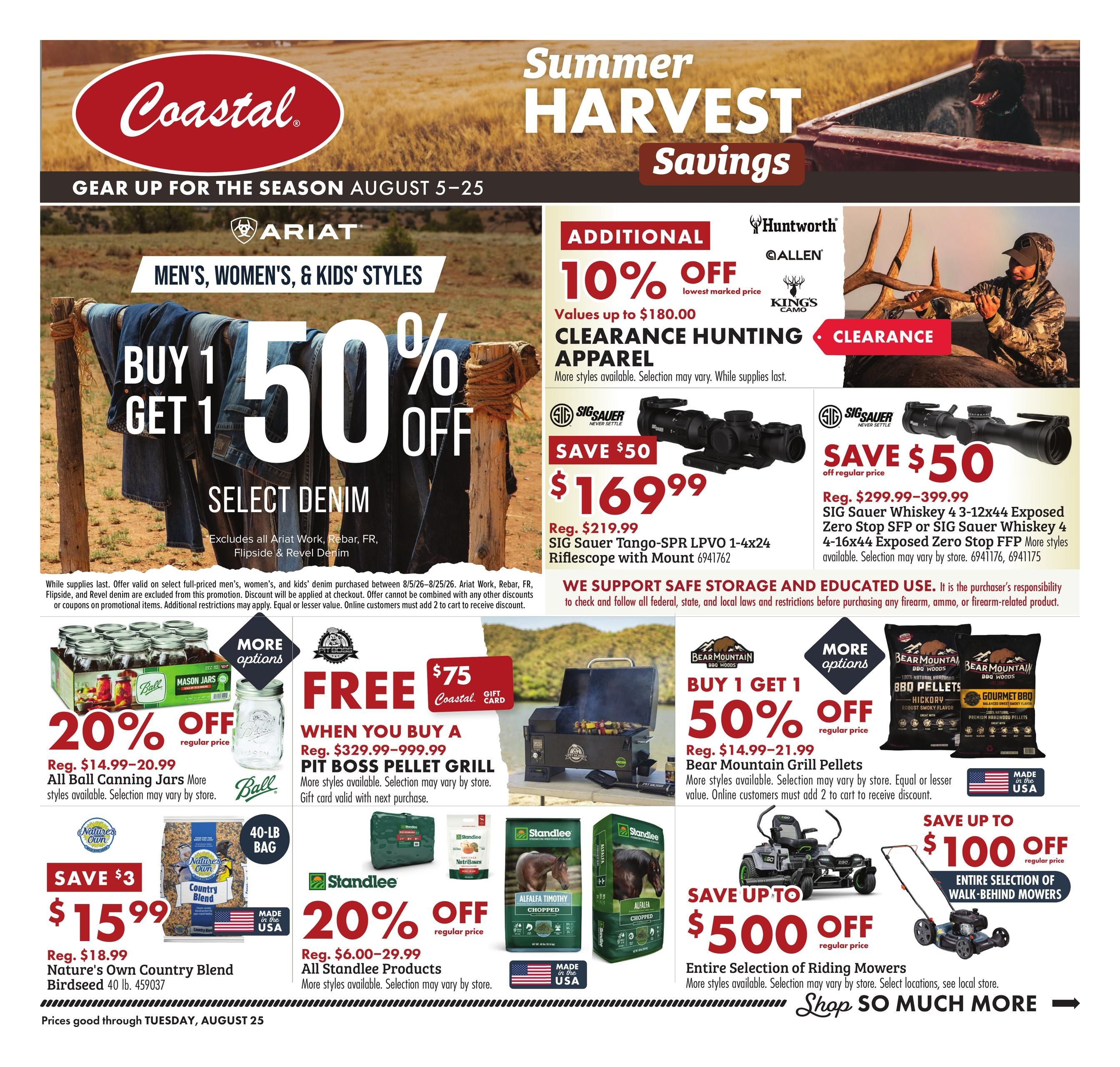Coastal Farm (CA, OR, WA) Summer Harvest Savings Weekly Ad August 5 - 25, 2026