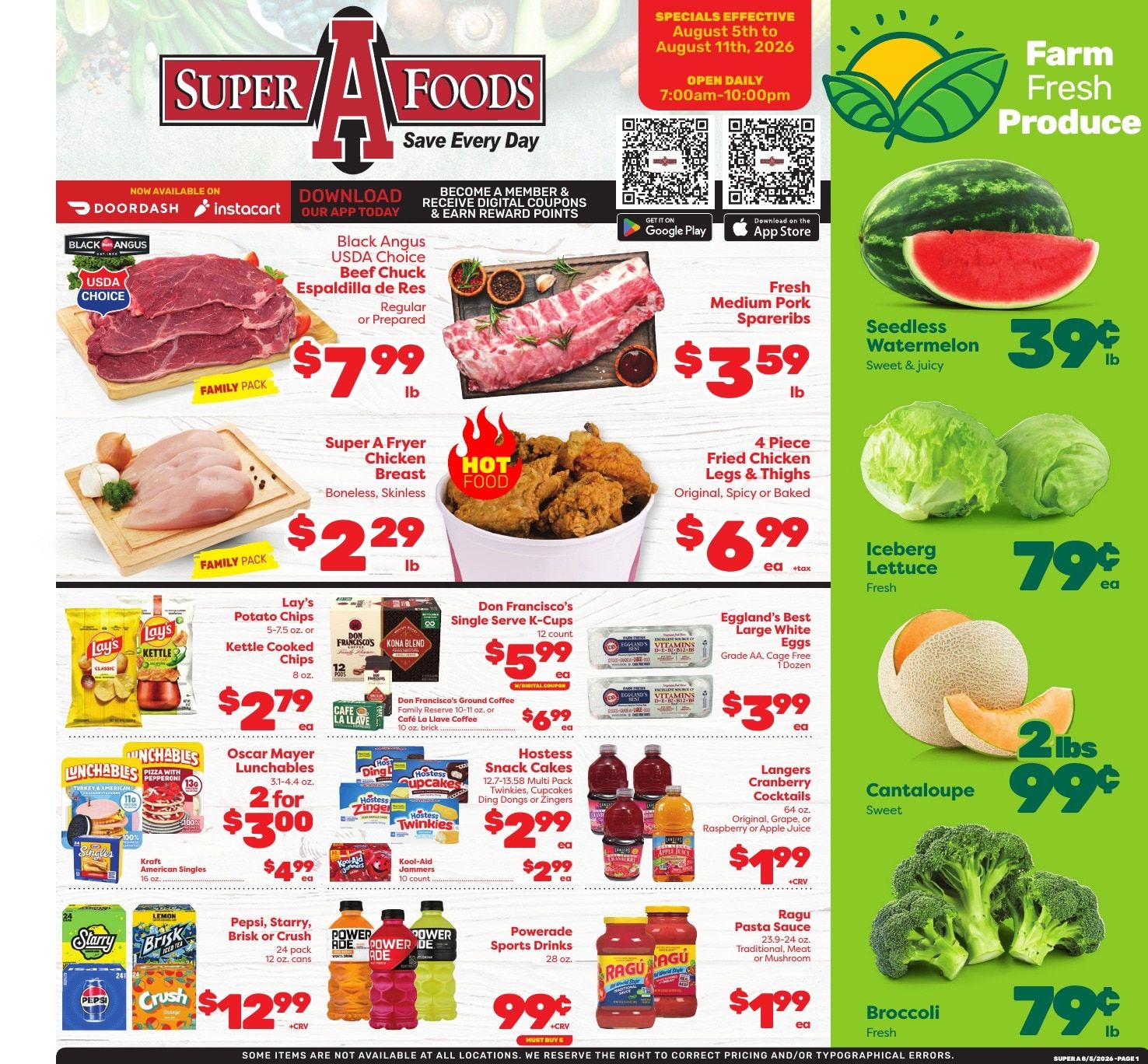 Super A Foods Weekly Ad August 5 - 11, 2026