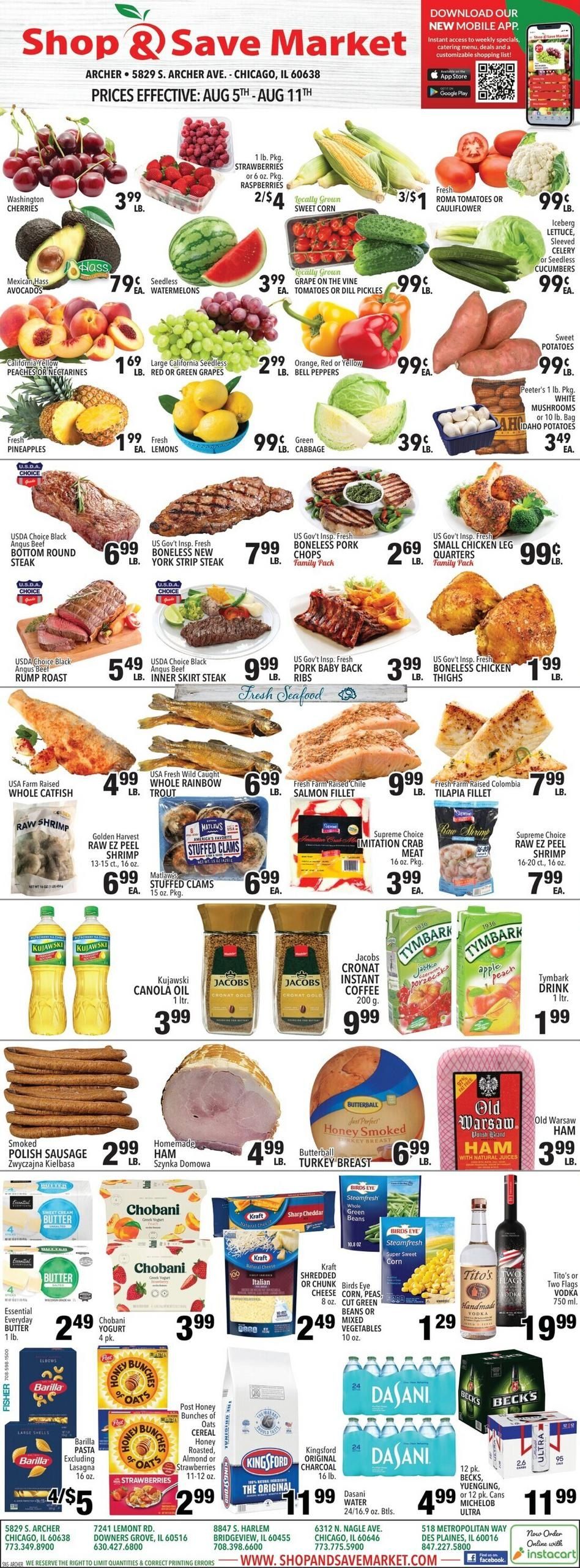Shop And Save Market (Chicago–Lincolnwood Area, IL) Weekly Ad August 5 - 11, 2026