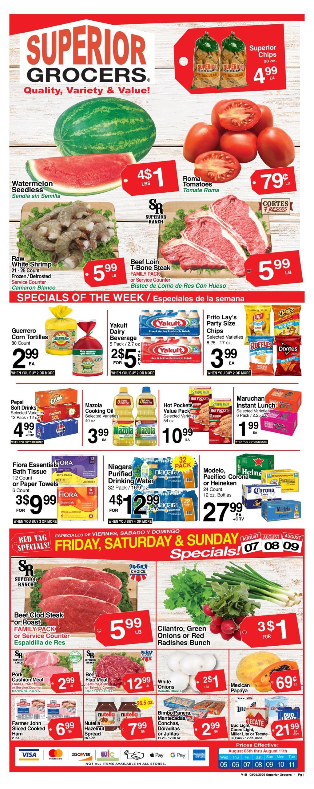 Superior Grocers (Adelanto Area, CA) Weekly Specials Weekly Ad August 5 - 11, 2026