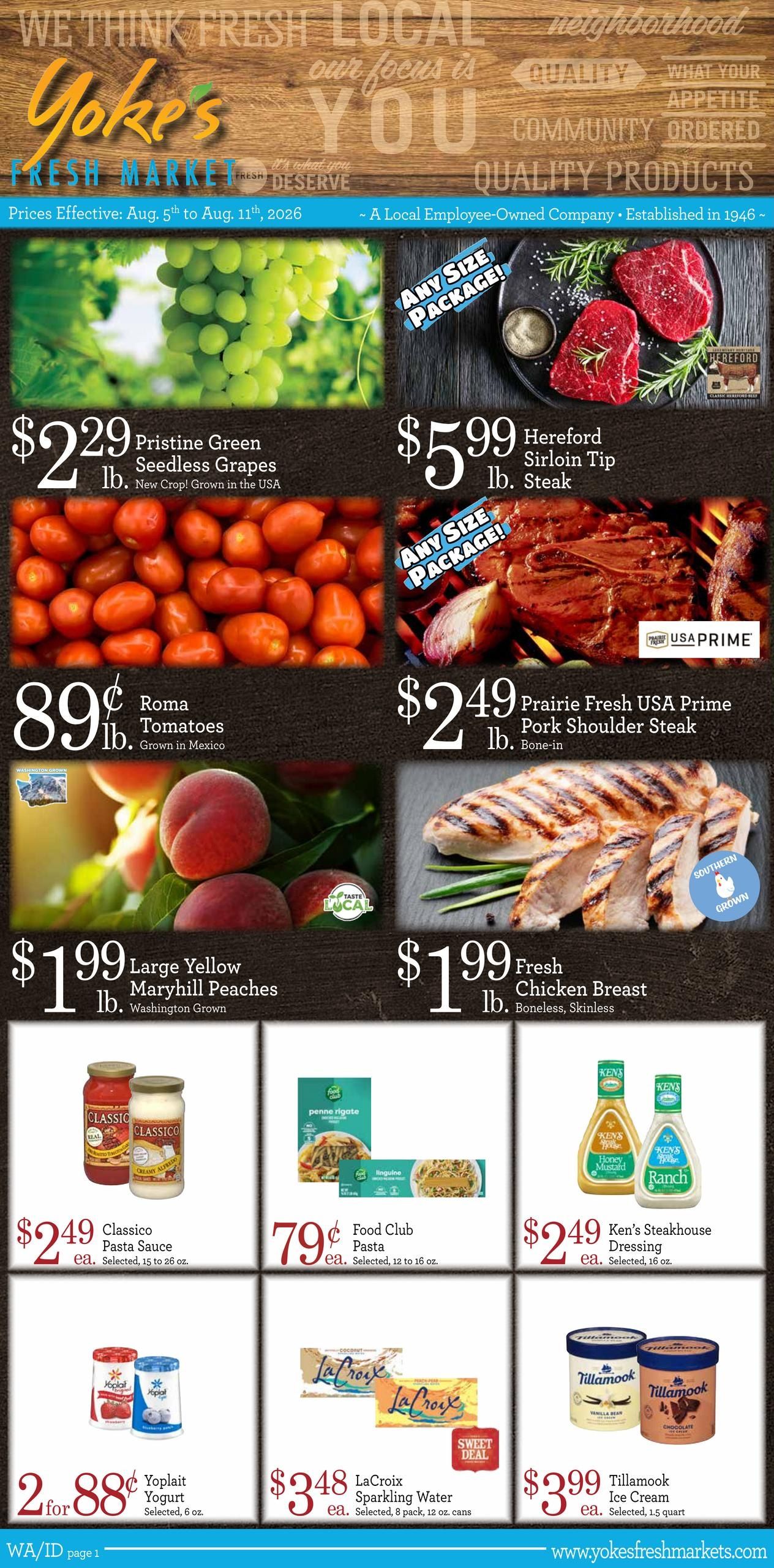 Yoke's Fresh Market (Spokane–Airway Heights Area, WA) Weekly Ad August 5 - 11, 2026