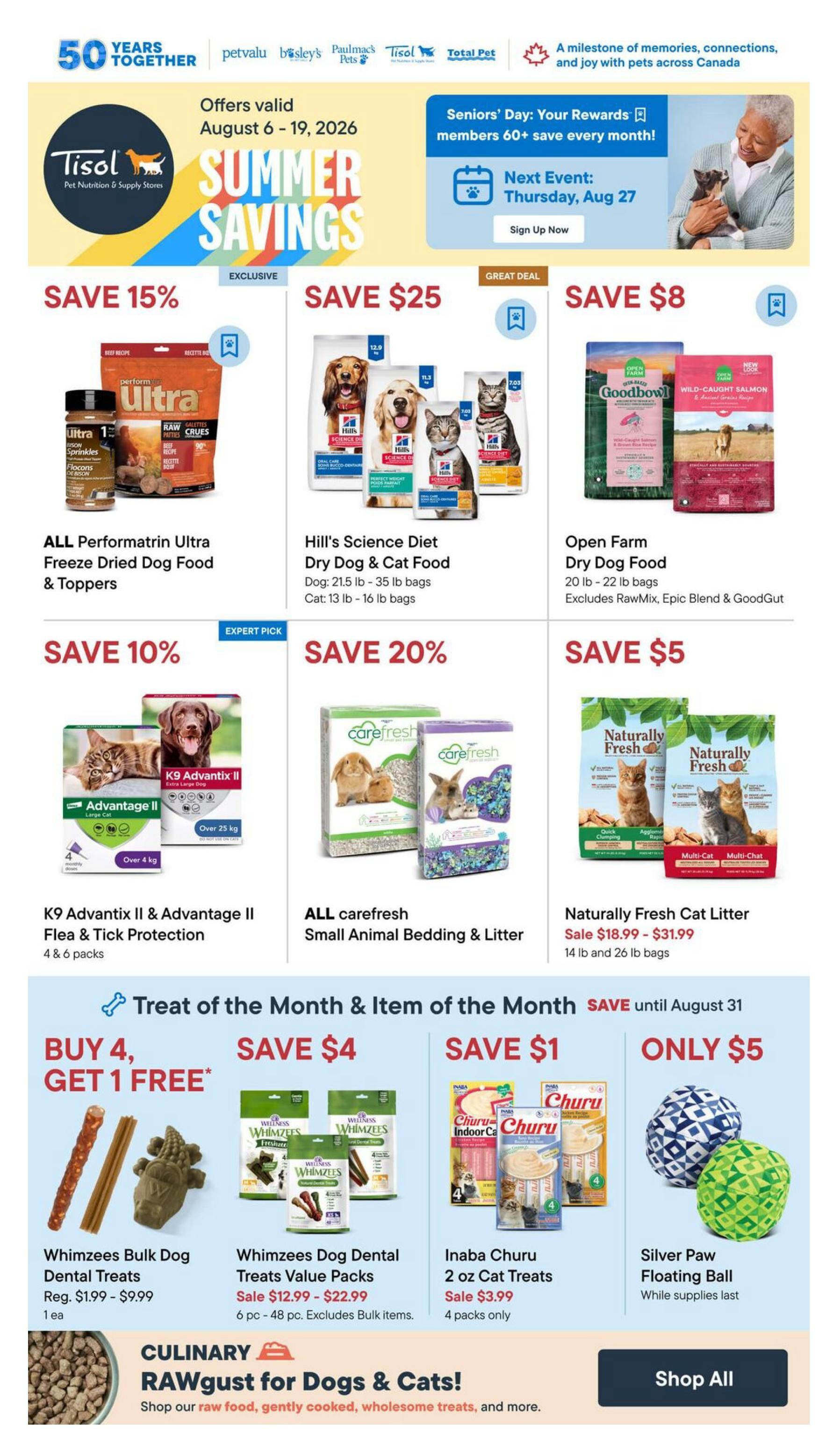 Tisol Pet Nutrition & Supply Stores Flyer August 6 to 19