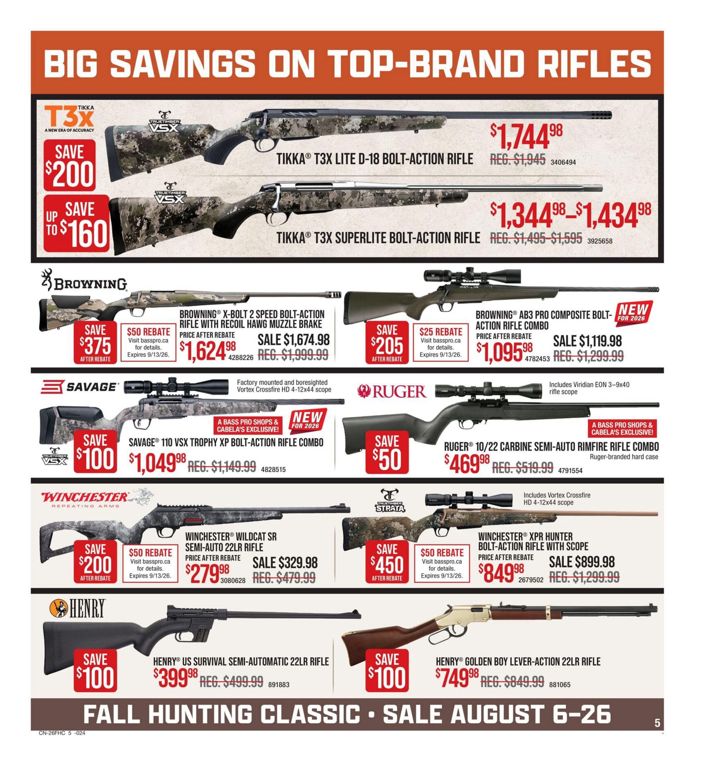 Bass Pro Shops Flyer August 6 to 26