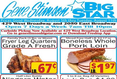 Gene Stimson Big Star Weekly Ad August 5 - 11, 2026