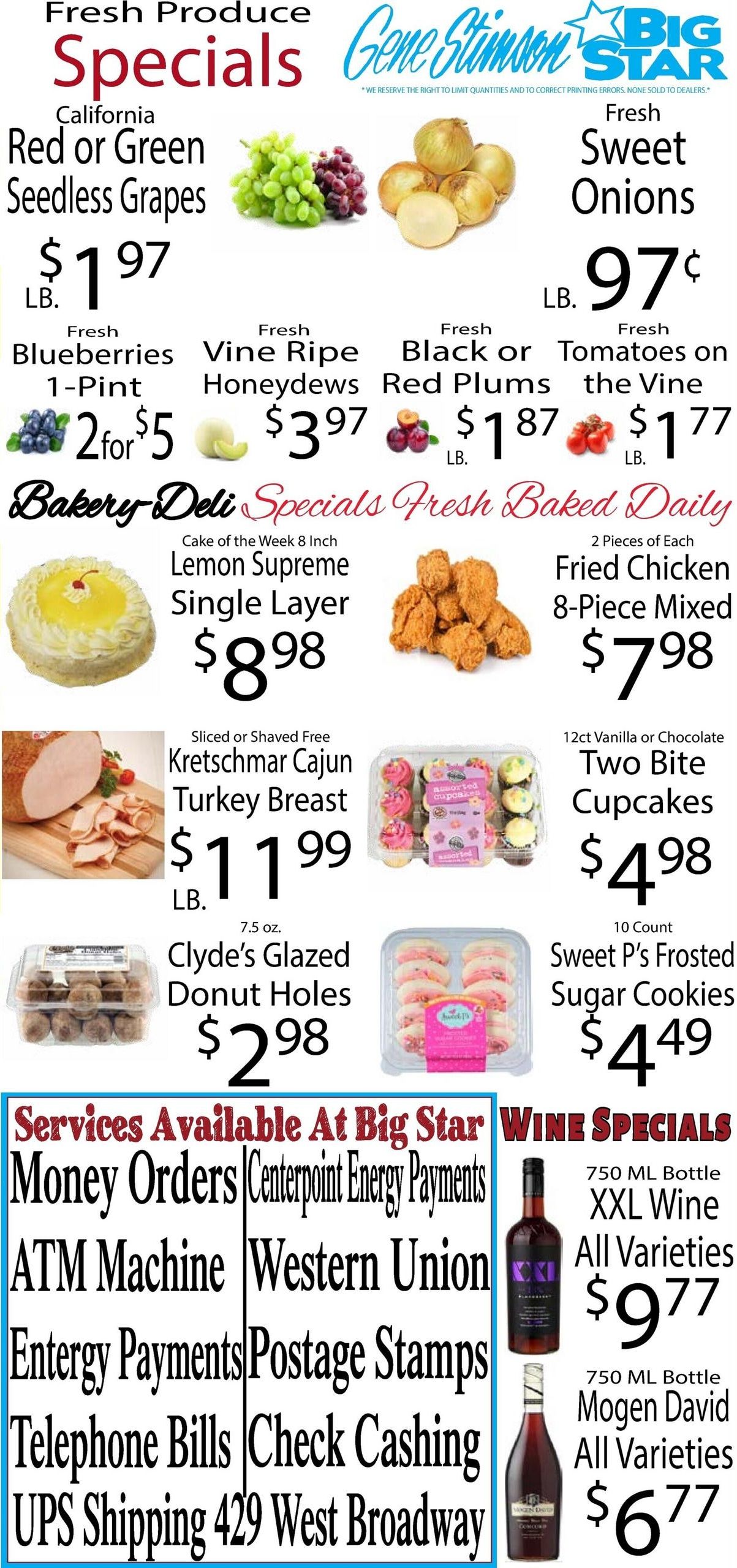 Gene Stimson Big Star Weekly Ad August 5 - 11, 2026